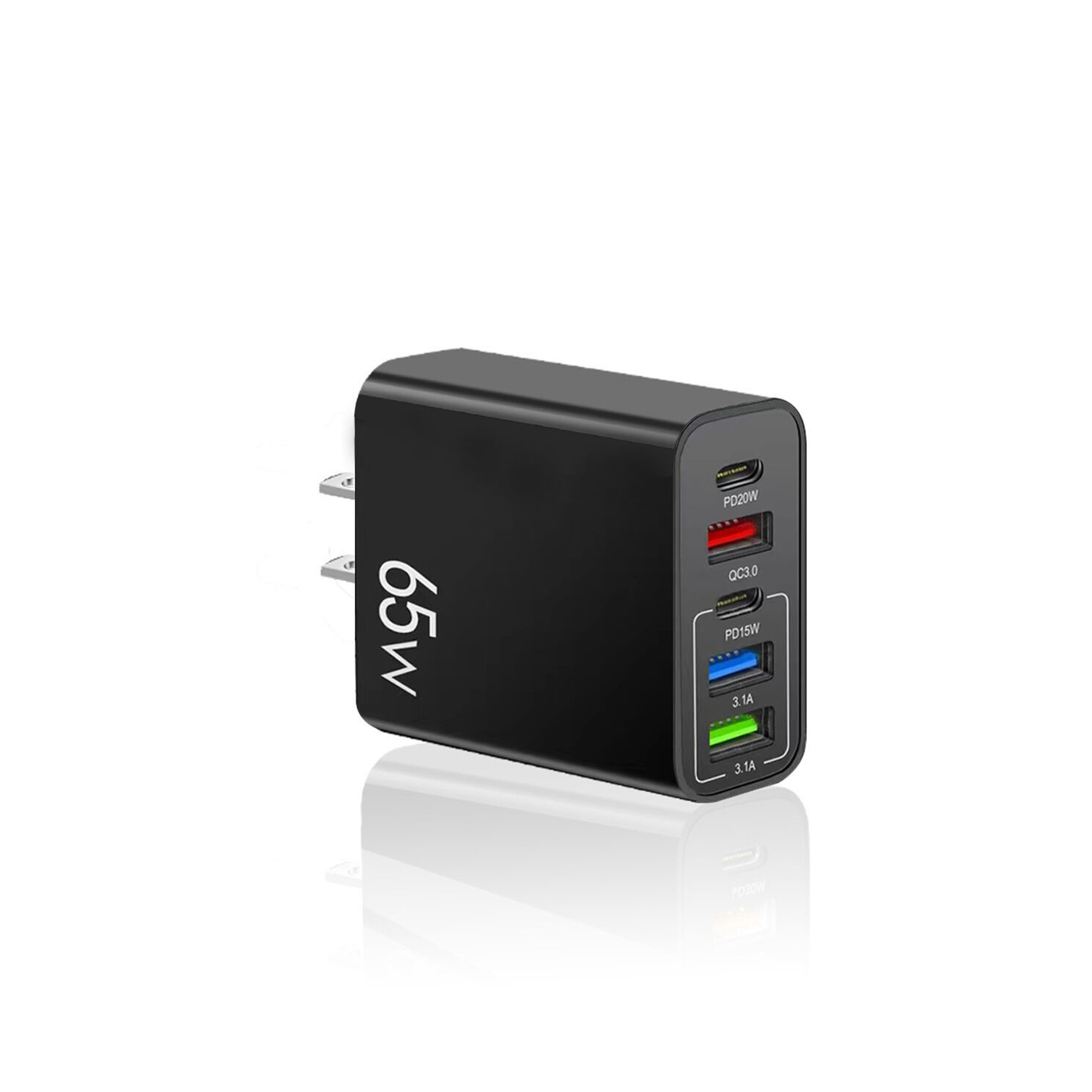 65W Five Port Wall Charger 3.07 x 2.16 x 1.1" 1