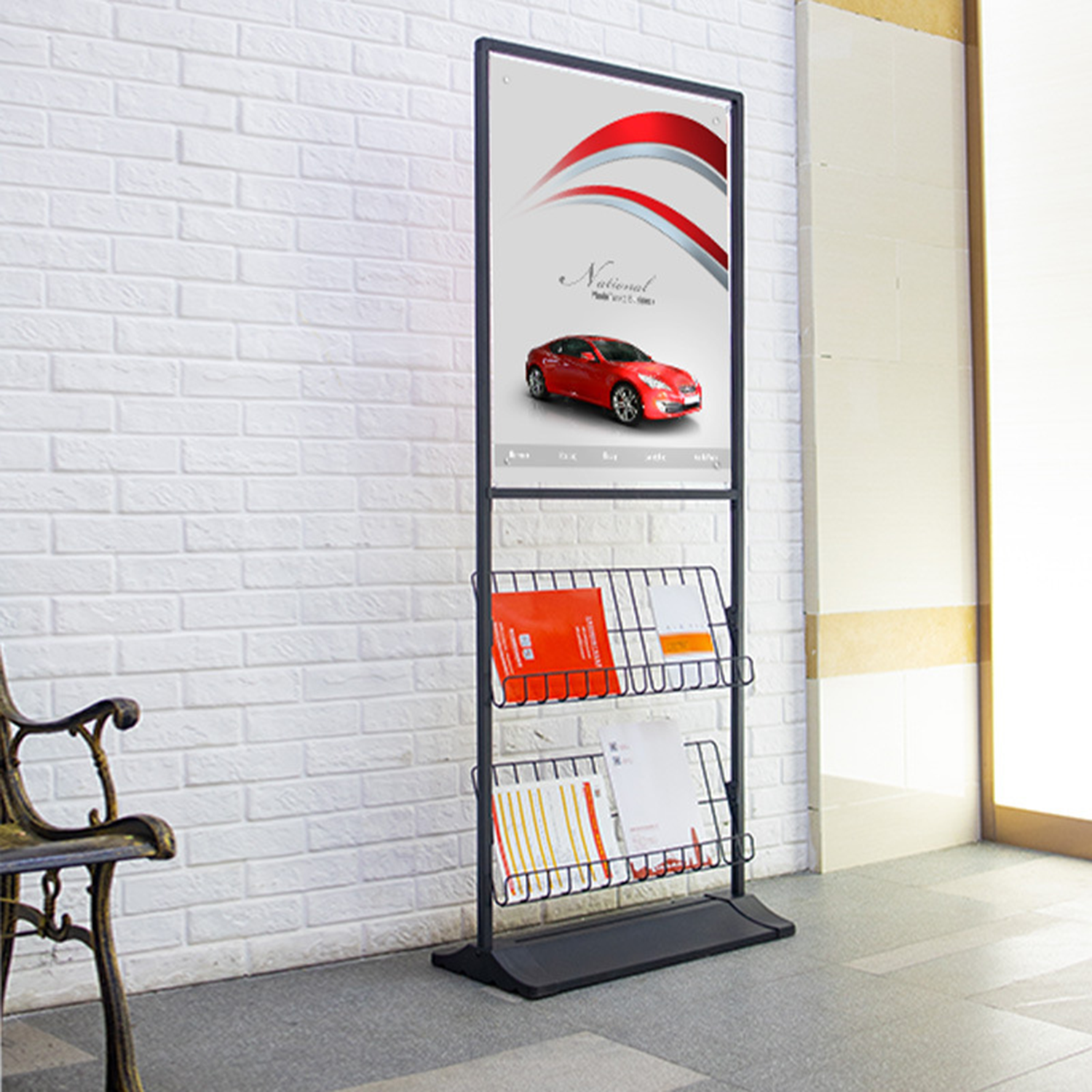 Floor Standing Brochure Display Rack Metal 4