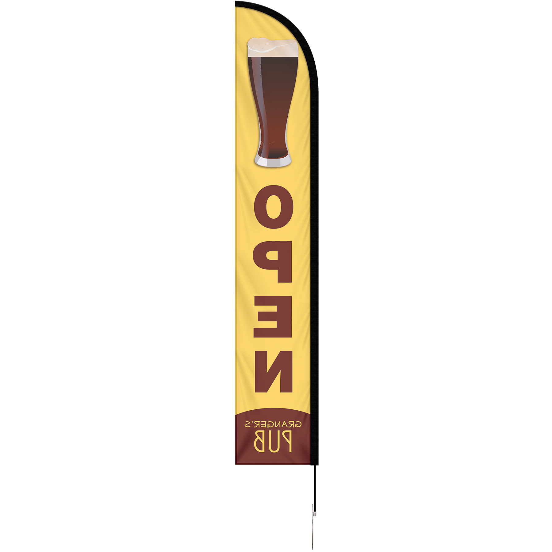 12' Single Reverse Portable Half Drop Banner w/ Hardware Set 13