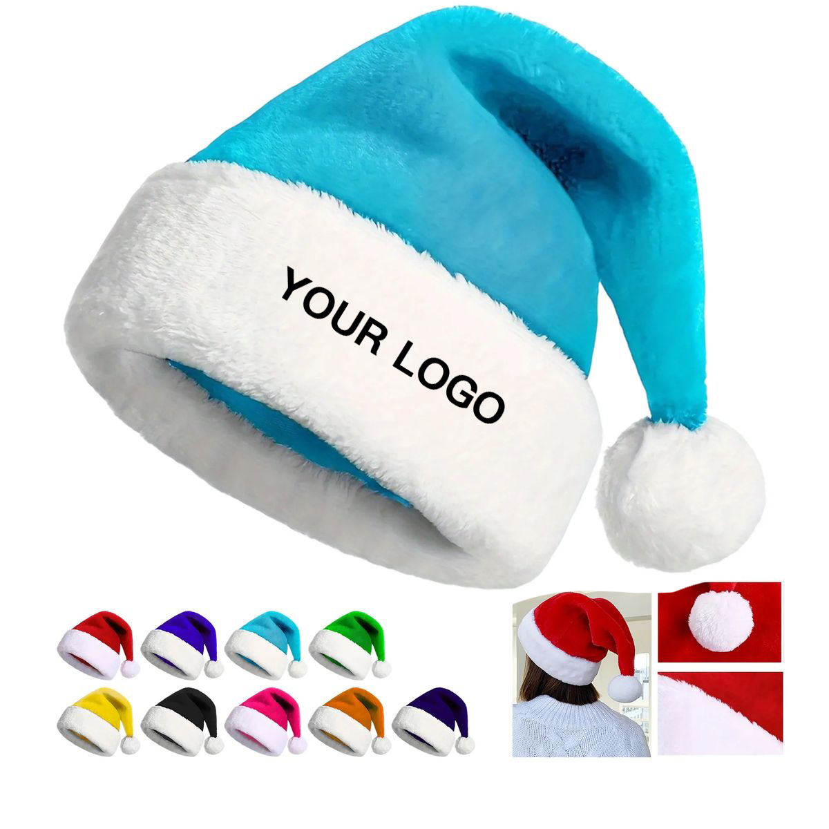 Polyester Christmas Hat with Pom Pom 5