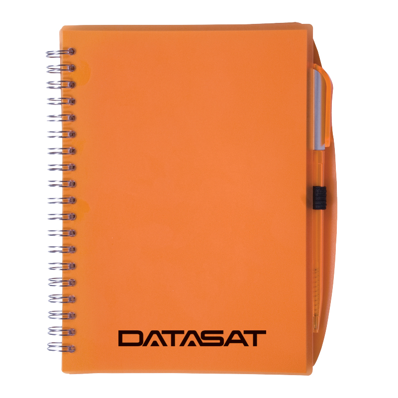 5-3/4" x 7" Color-Pro Spiral Unlined Notebook with Pen 2