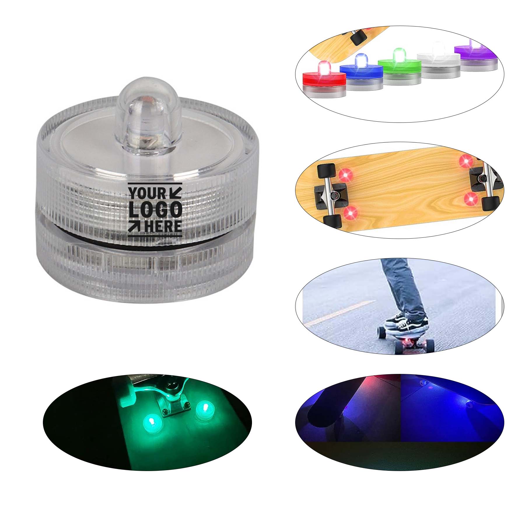 4 Pcs Rotating Colors LED Skateboard Lights 1