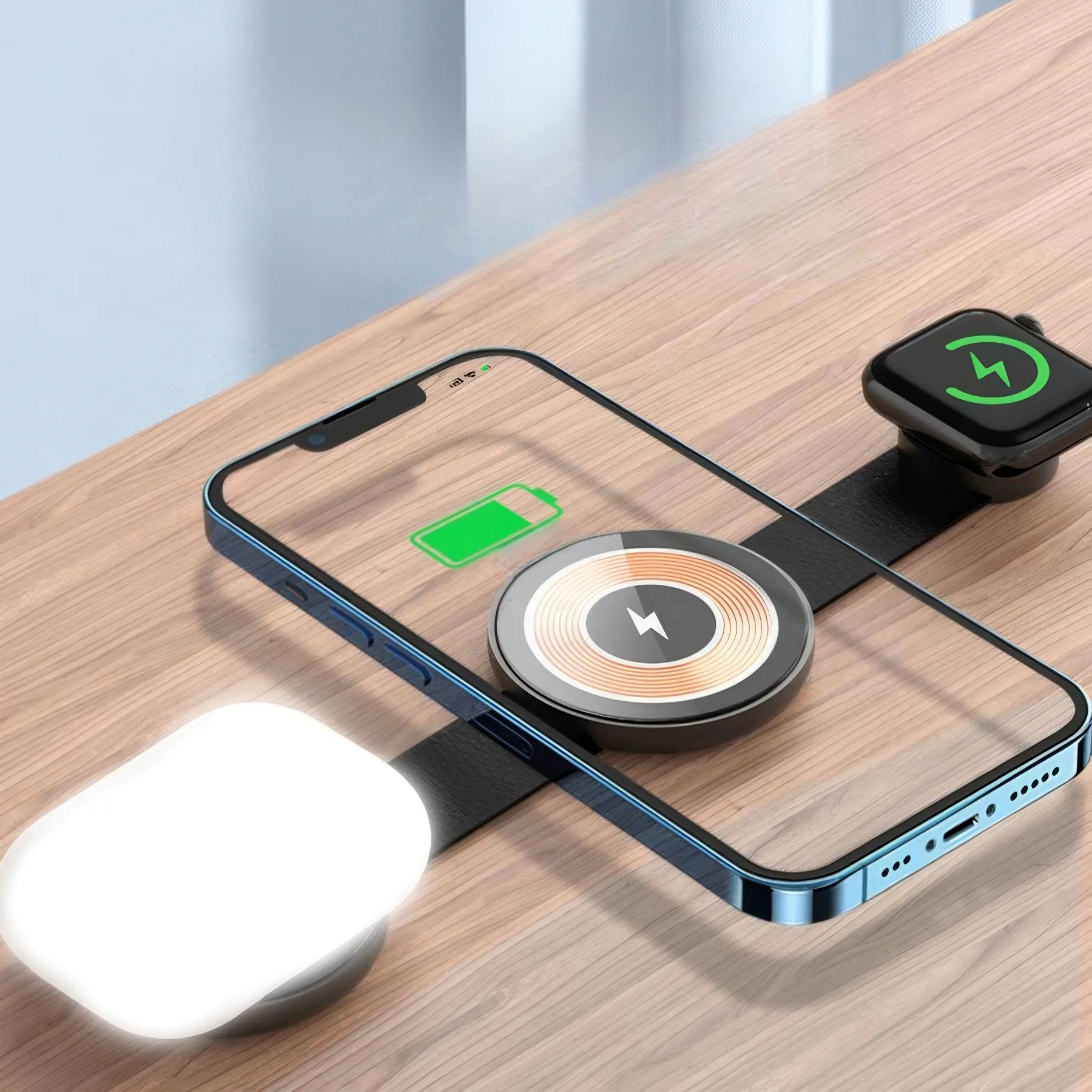 Leather Foldable Magnetic Wireless Charger 3
