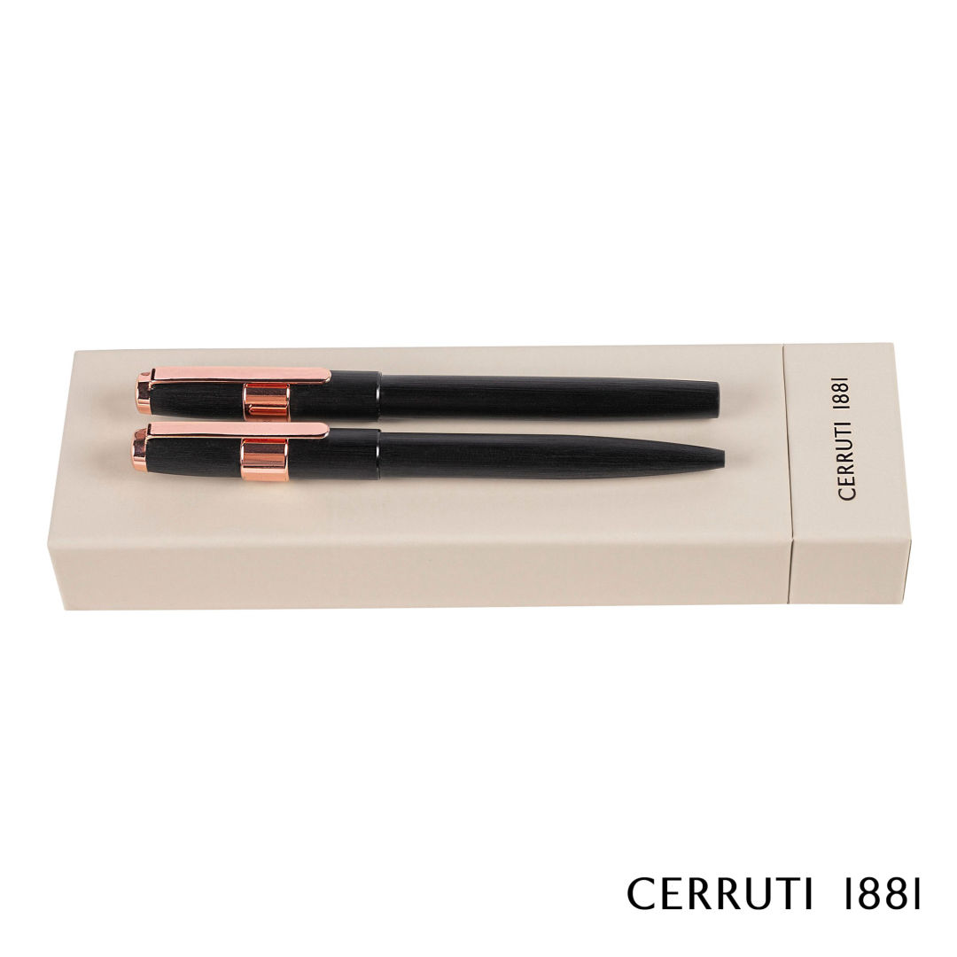 Cerruti 1881® Block Brushed Ballpoint & Rollerball Pen Set 8