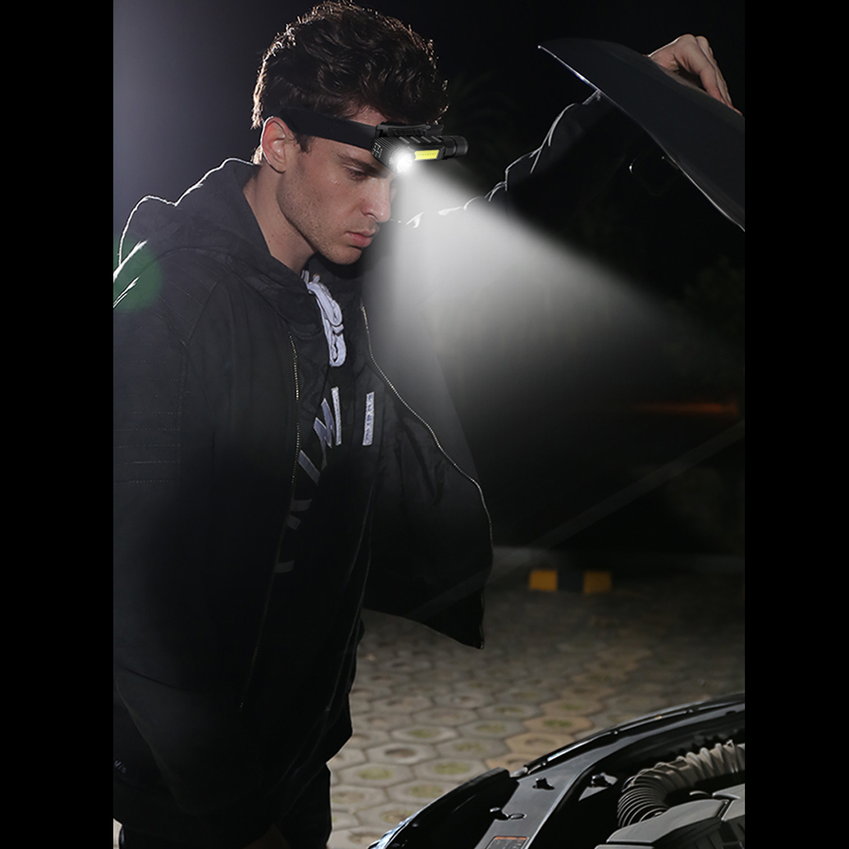 Multi-Functional COB Work Light, Headlamp and Flashlight 90 Degree Rotate with Magnetic Base 20