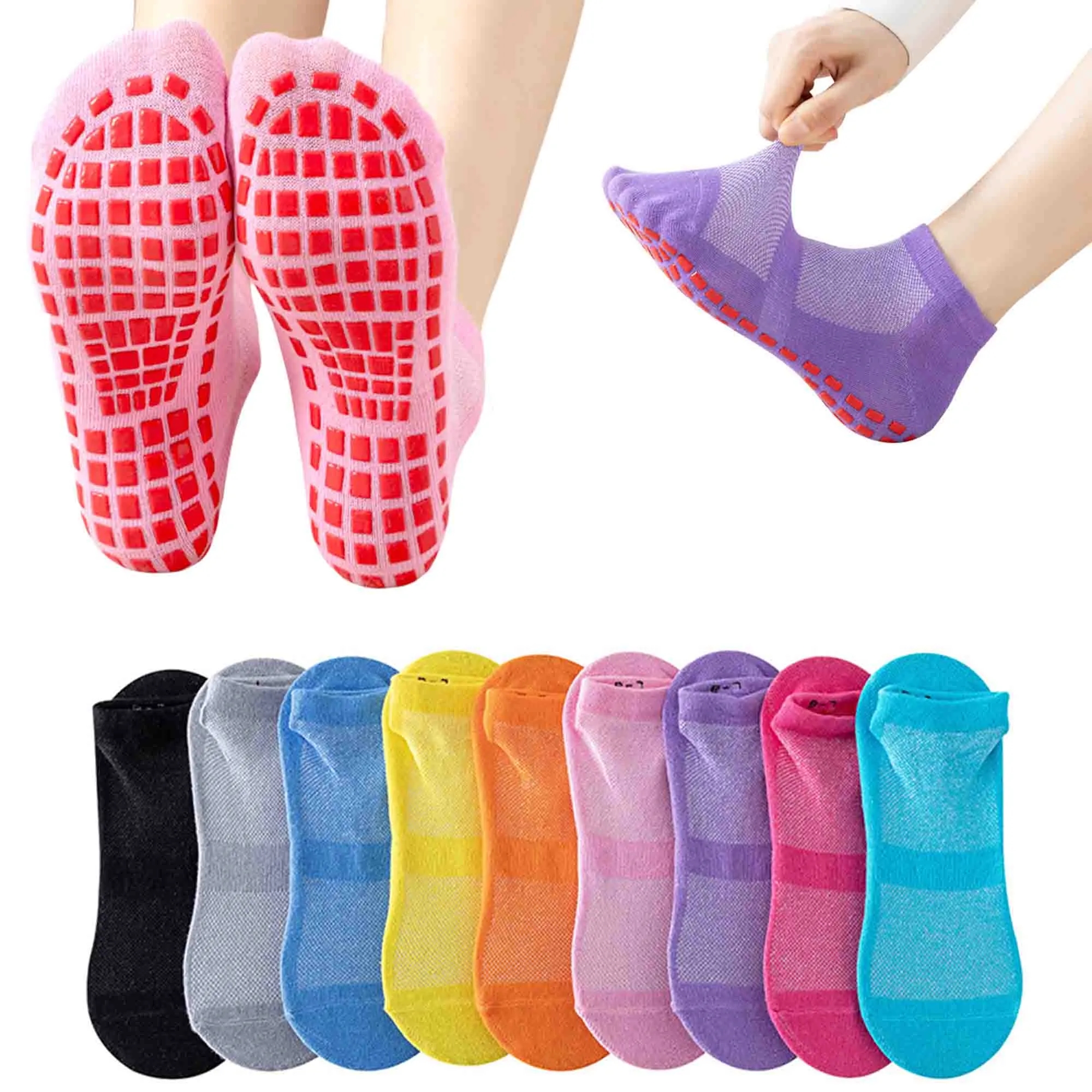 Breathable Adult Non Slip Yoga Pilates Grip Socks 2
