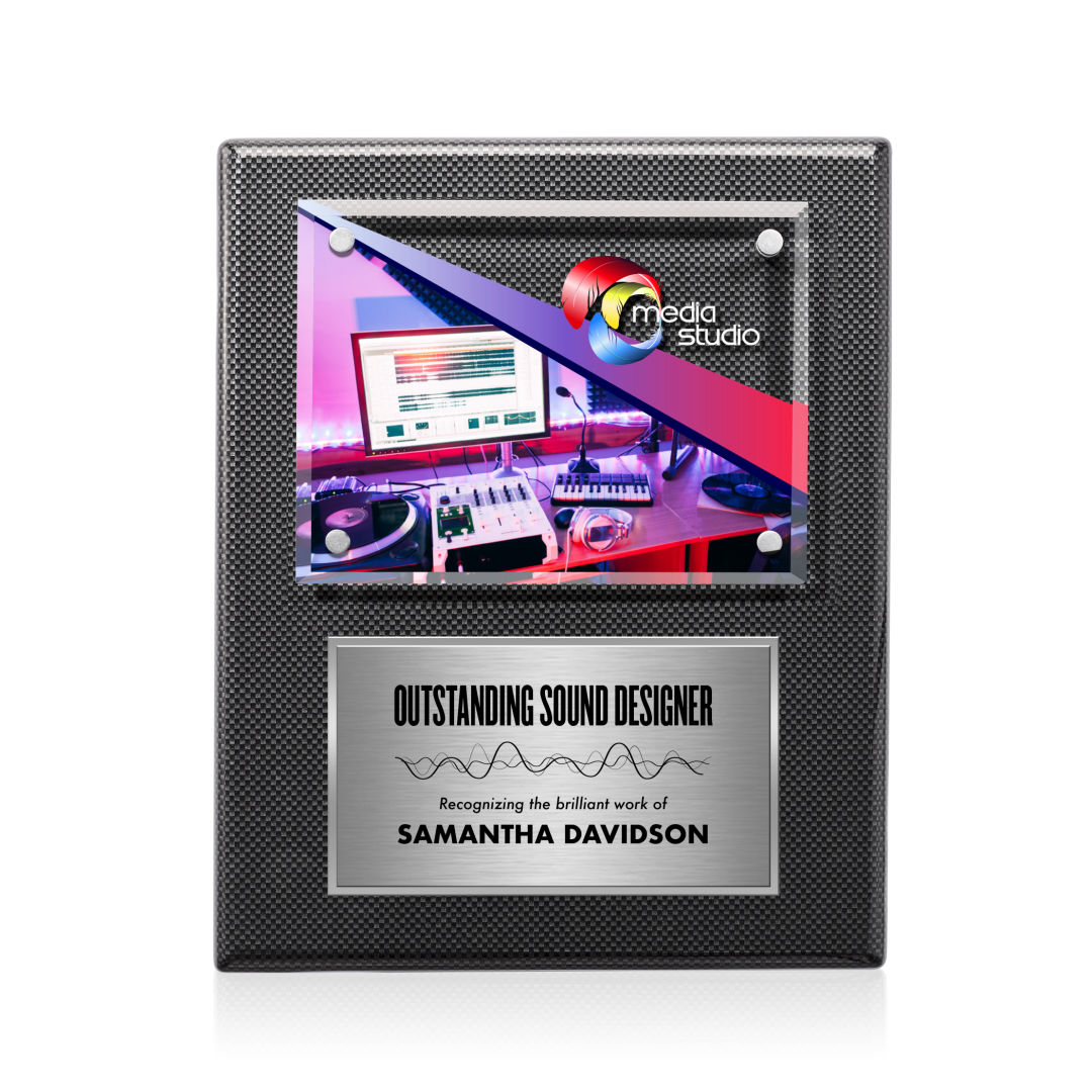 Gossamer VividPrint™ Plaque -  Carbon Fibre/Silver 3