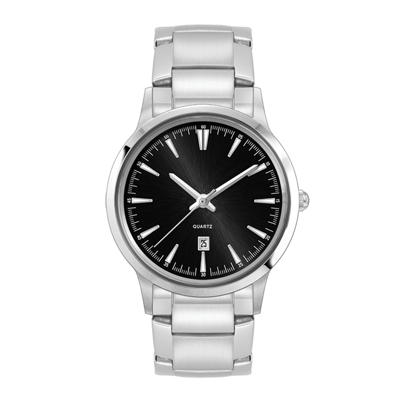 WC4075 22MM STEEL SILVER CASE, 3 HAND MVMT, BLACK DIAL, DTE DISPLAY, SILVER BRACELET, FLAT MINERAL CRYSTAL, 1