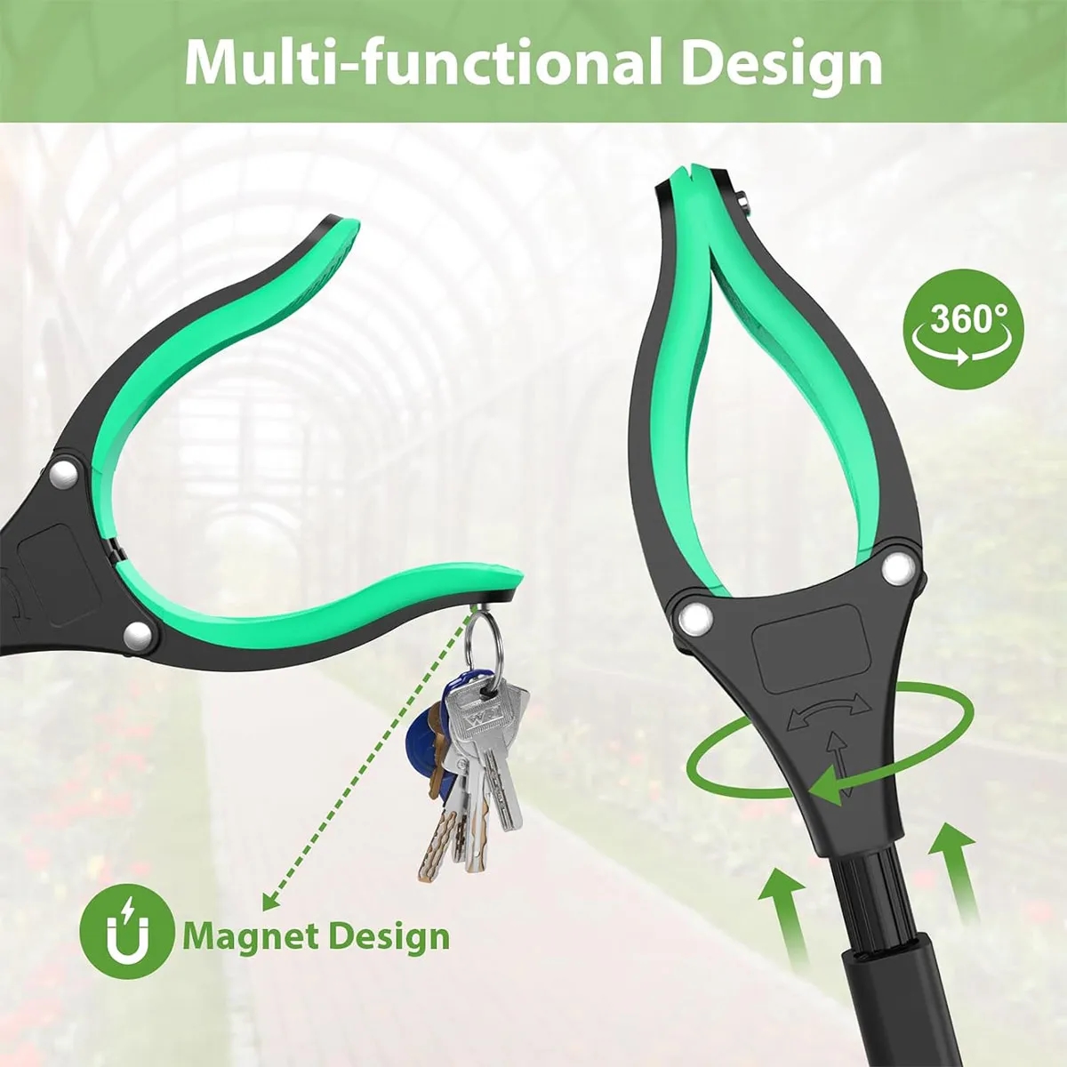 Foldable Grabber Pickup Tool with 360 Rotating Jaw & Magnet 3