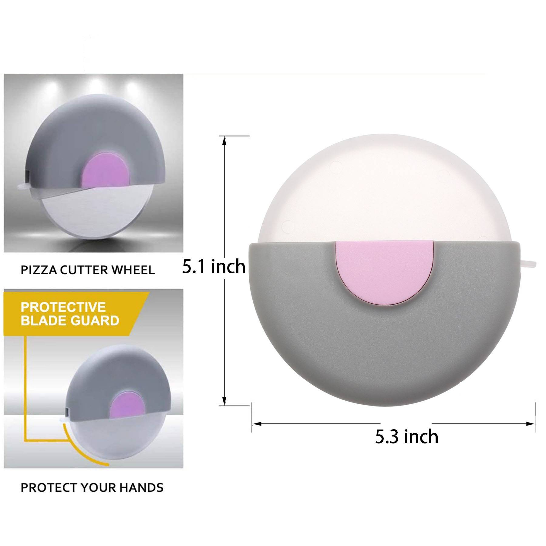 Creative round roller pizza cutter knife 2