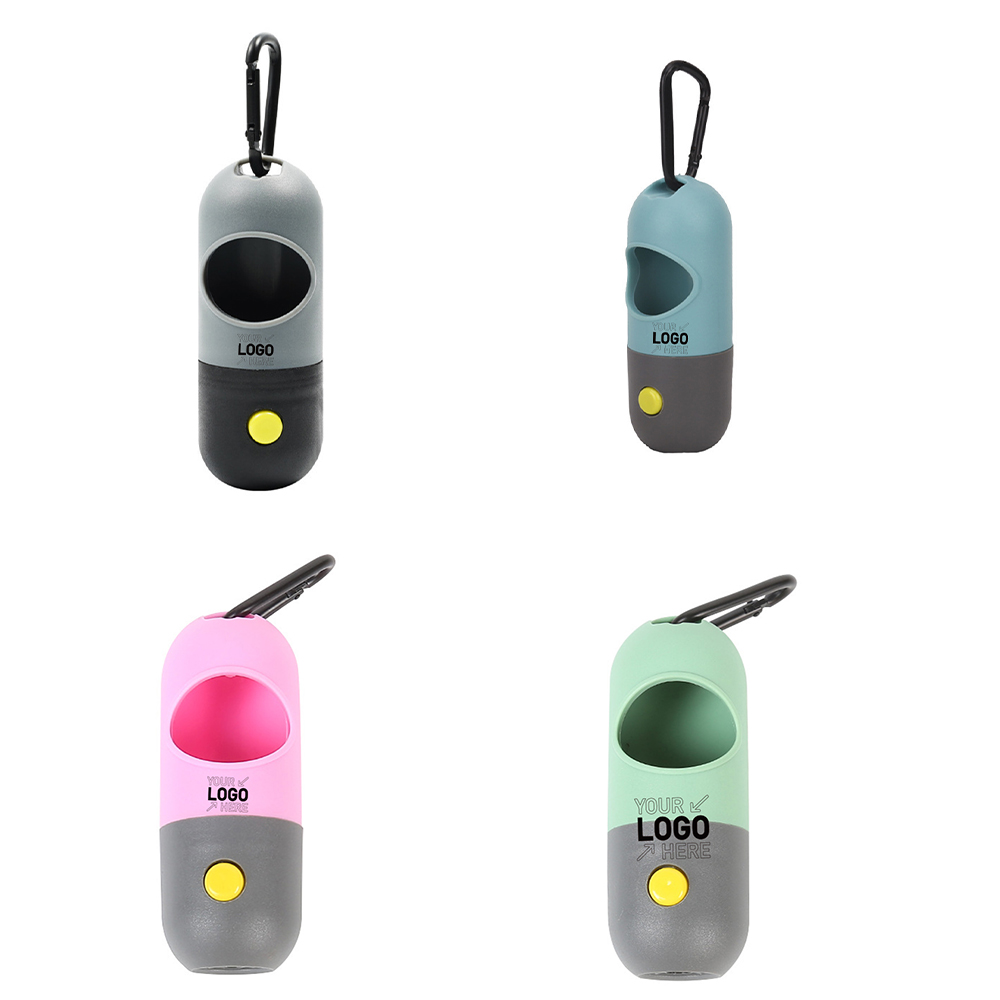 Dog Poop Bags Holder with LED Flashlight