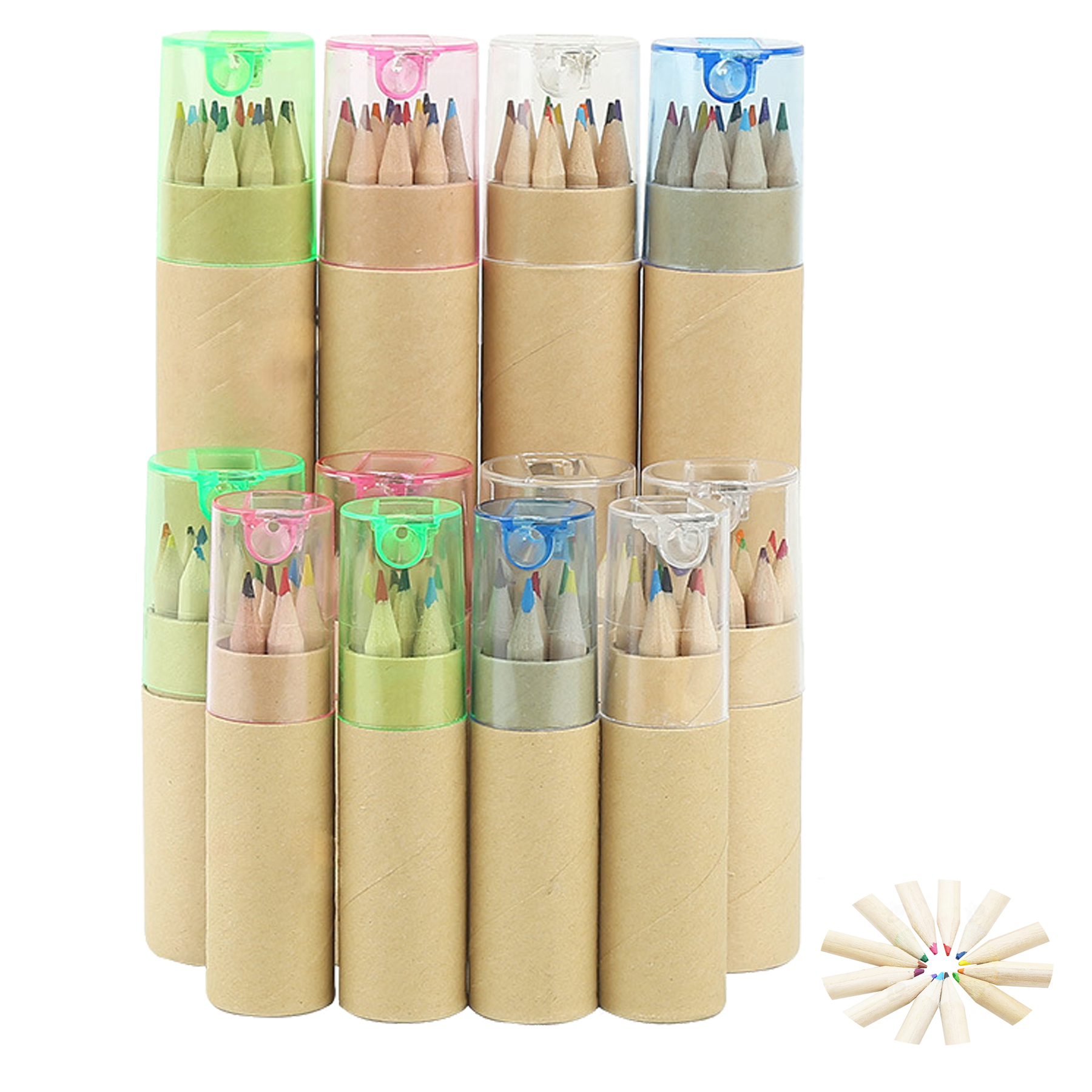 12-color Pre-Sharpened Colored Pencils with Sharpener