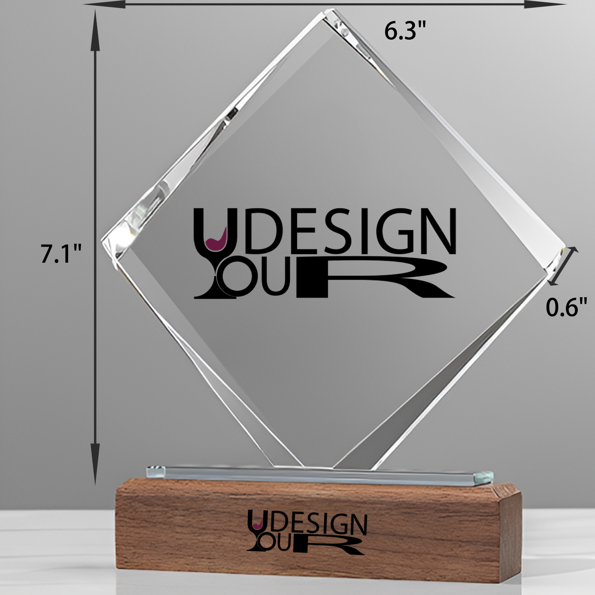 MOQ 3 PCS Meaningful Crystal Memorial Trophy 2