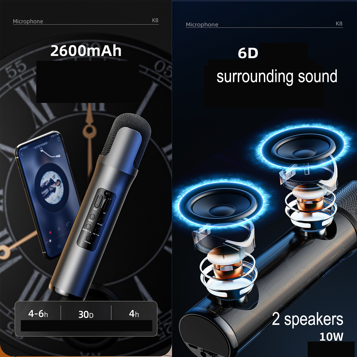 Wireless Karaoke Microphone with Speaker System 2