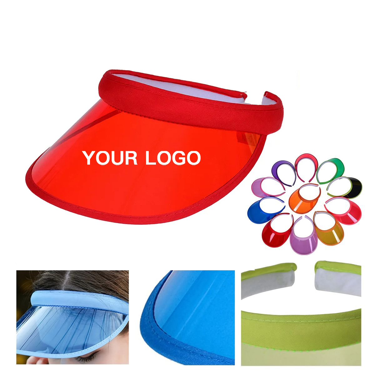 Clear PVC Visor With Wide Brim For Sun Protection 3