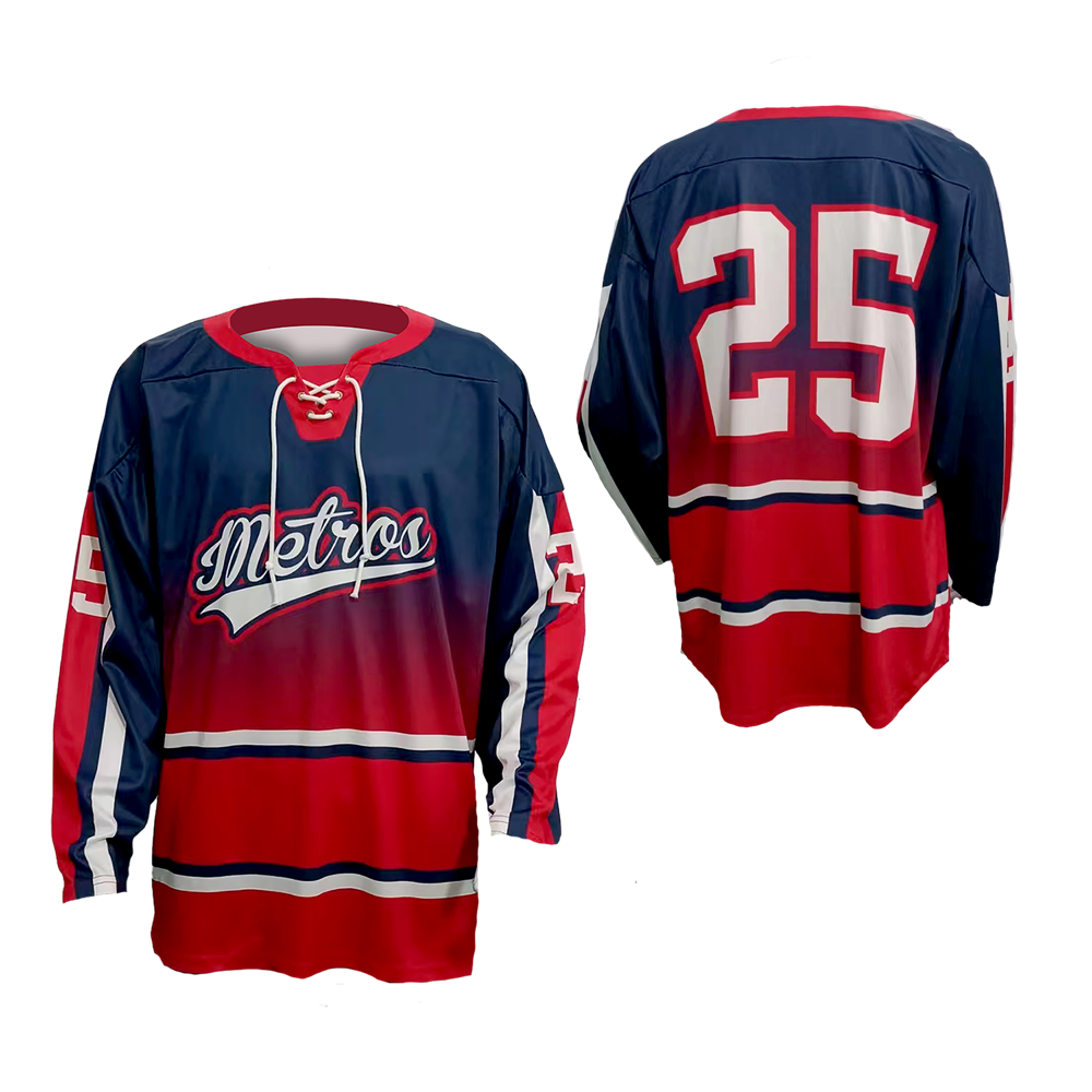 Men's Hockey Lace Neck Pinhole Mesh Jersey 2