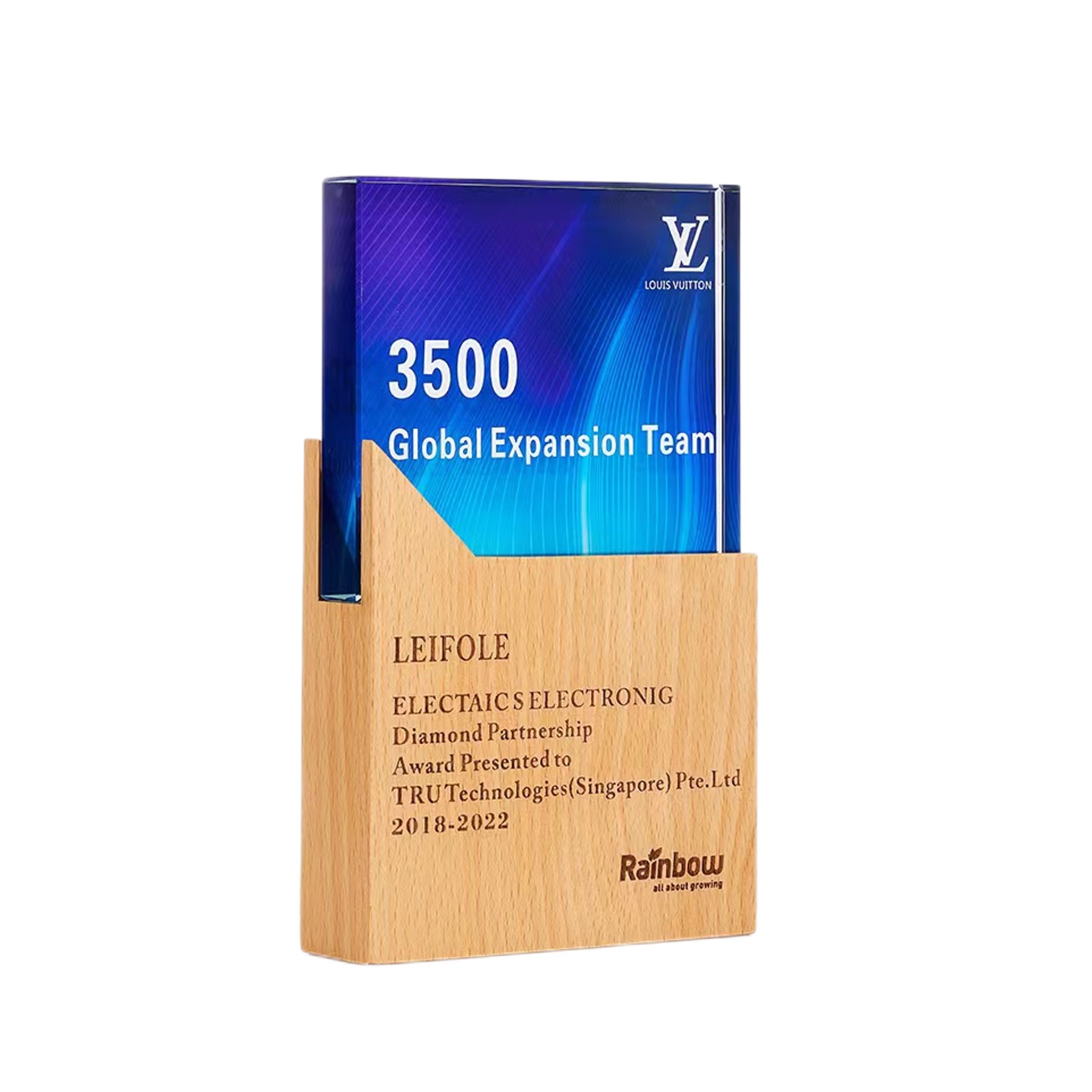 Customized Wooden Crystal Award (direct import) 2
