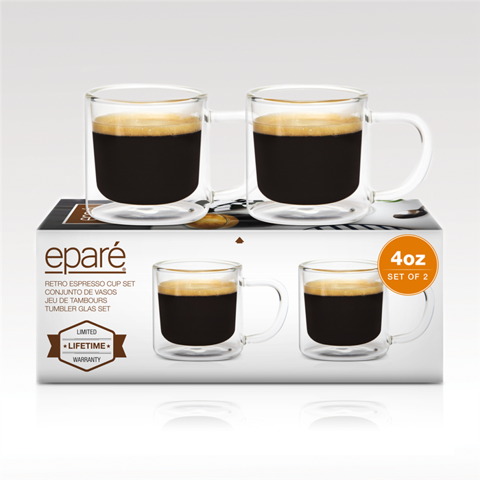Epare Double-Wall Espresso Glass Mug (Set of 2) 6