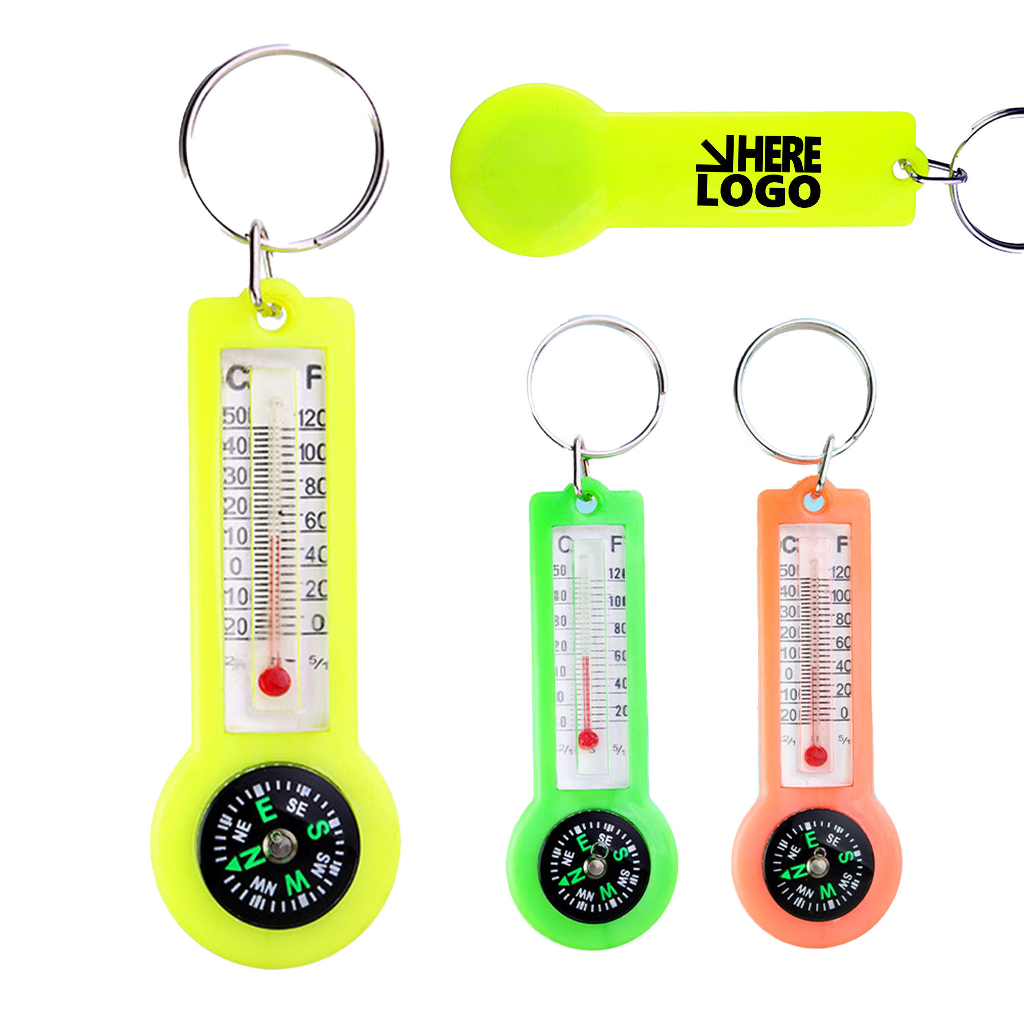 MOQ 20 Thermometer Compass Key Chain Outdoor Hiking 1
