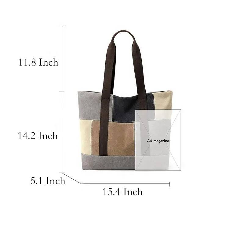 Canvas Daily Totes Shoulder Bag, custom tote bag with logo imprint 8