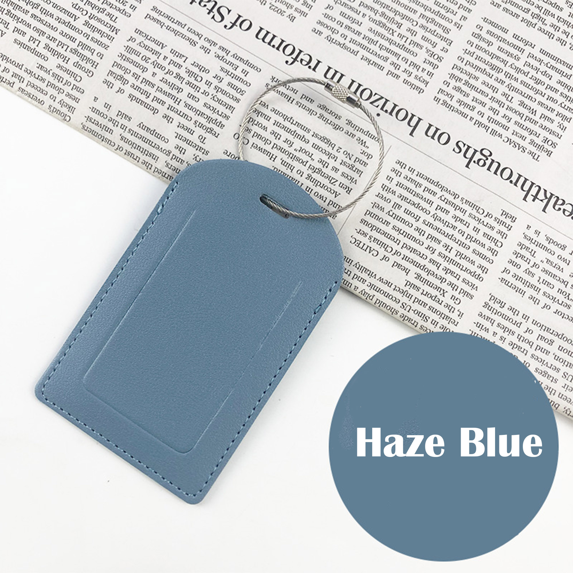 PU Leather Luggage Tags with Metal Loop 14