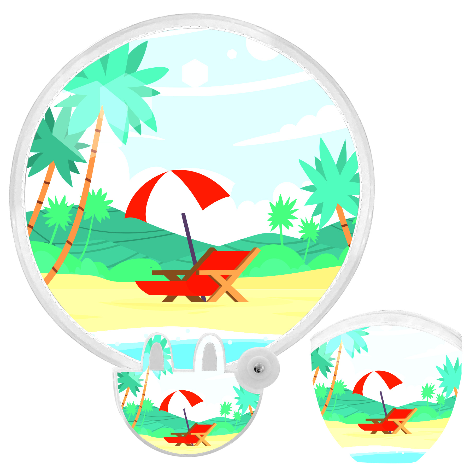 Polyester Folding Fan with Pouch 19