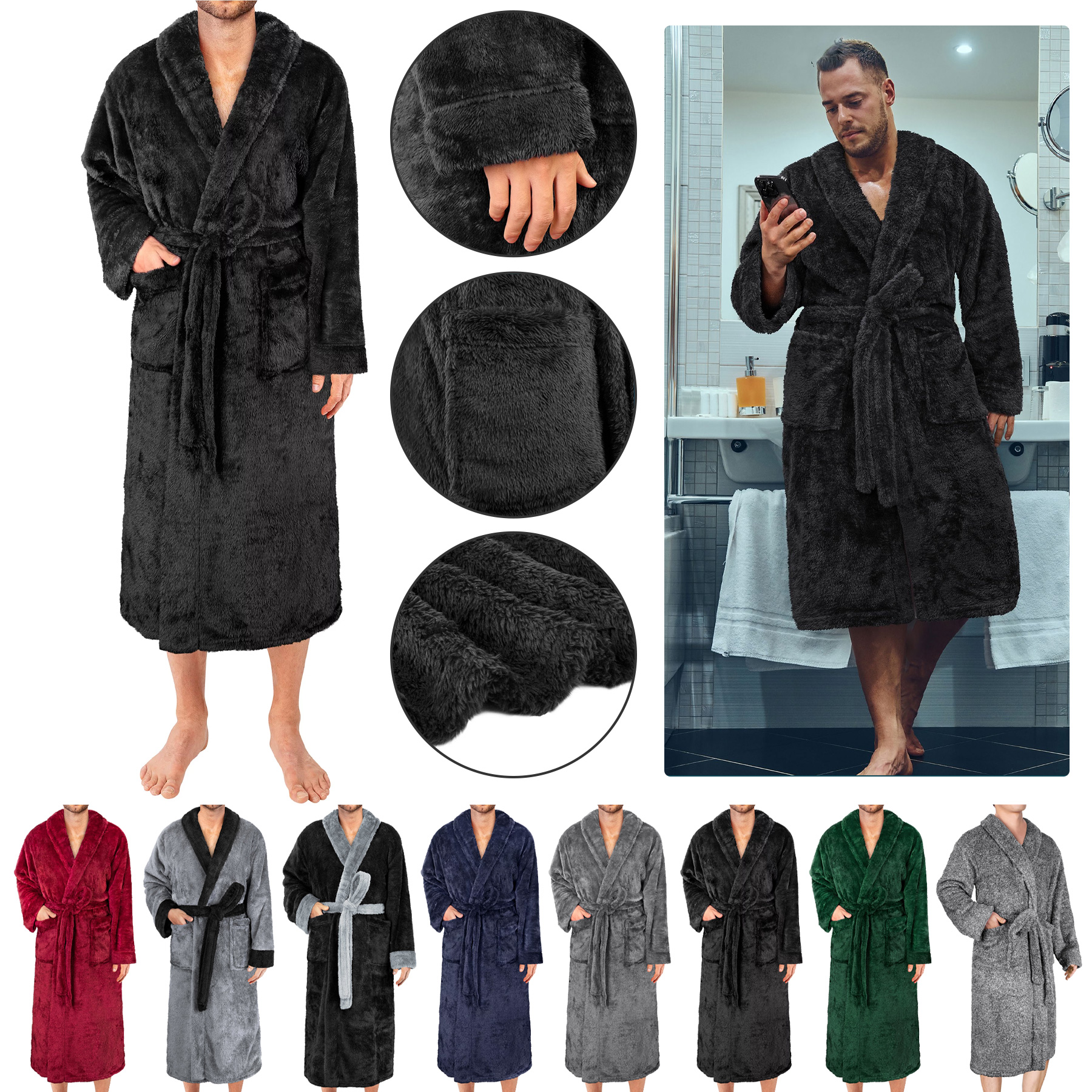 Men's Plush Soft Robe 3