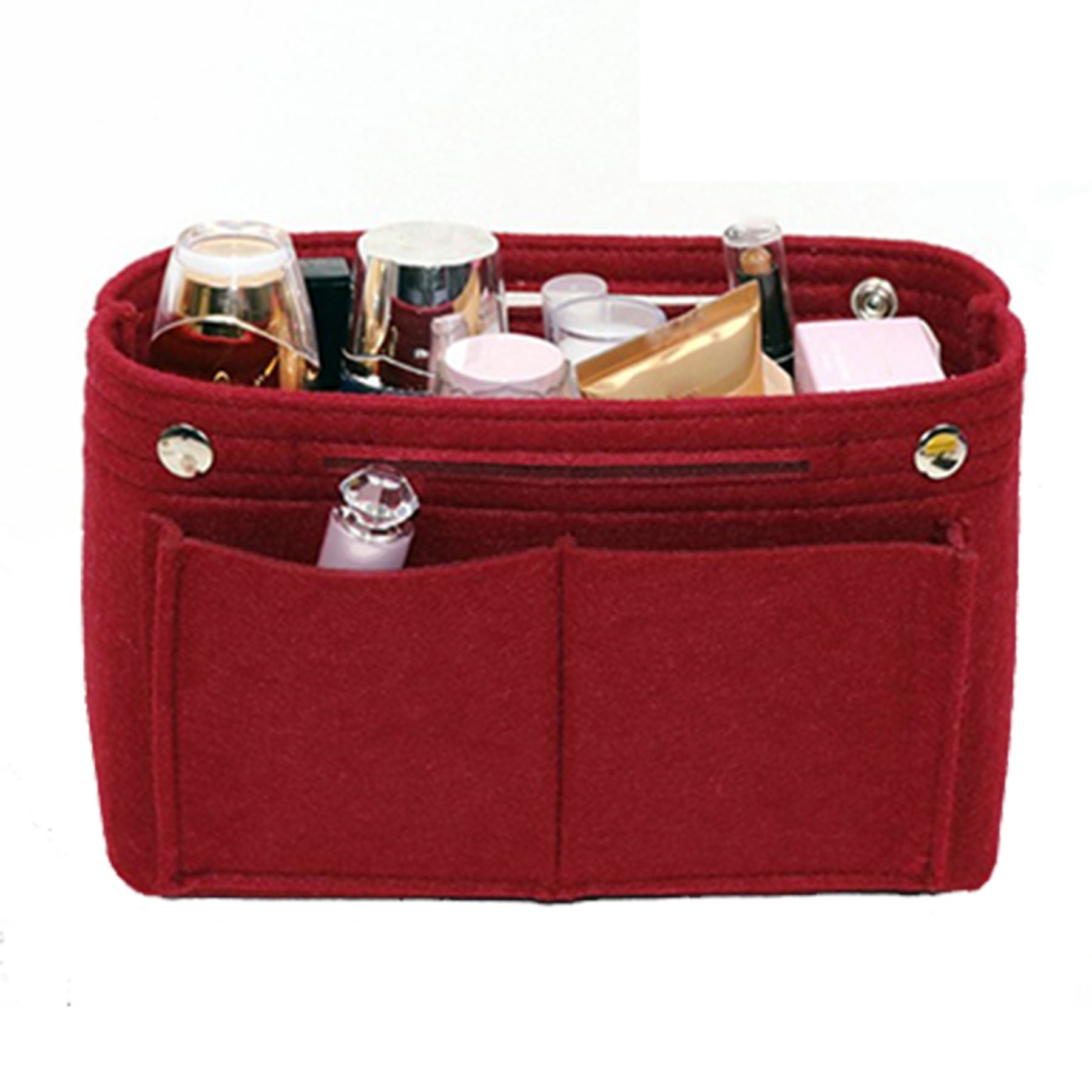 Felt Double Buckle Large Capacity Makeup Bag 8