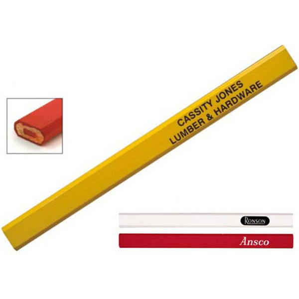 Red Graphite Carpenter Pencil 6