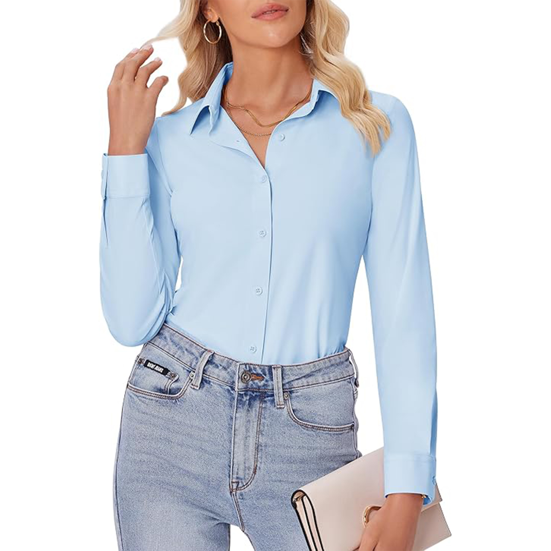 Women Long Sleeve Button Down Shirt 10