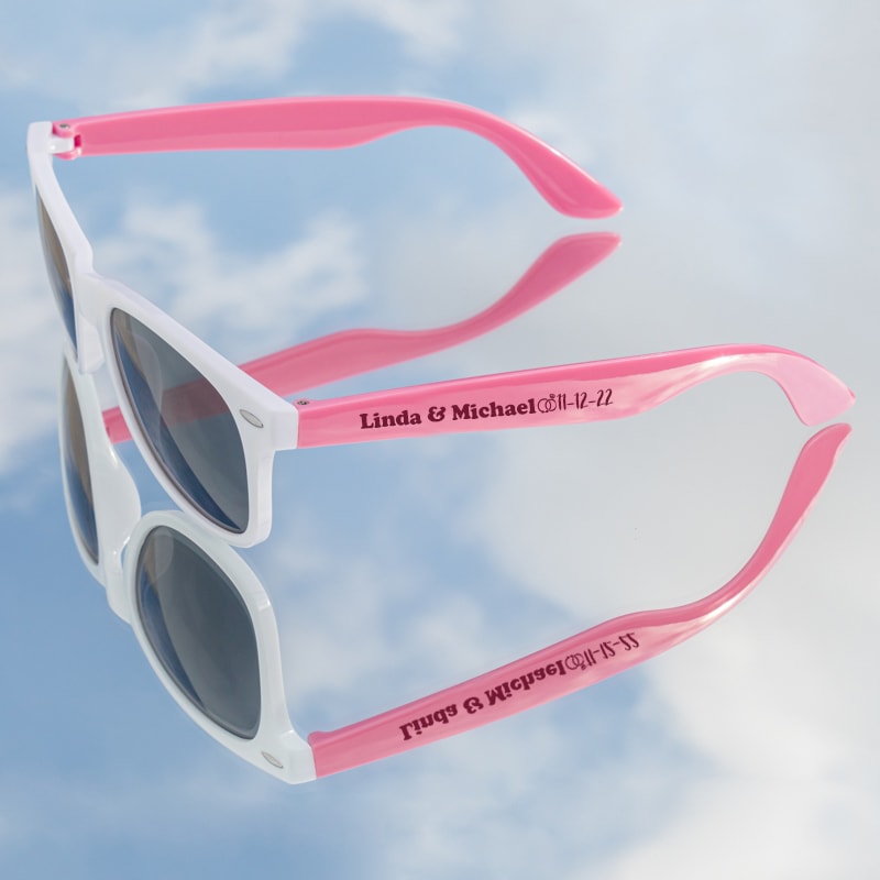 Custom White Frame Plastic Sunglasses 37