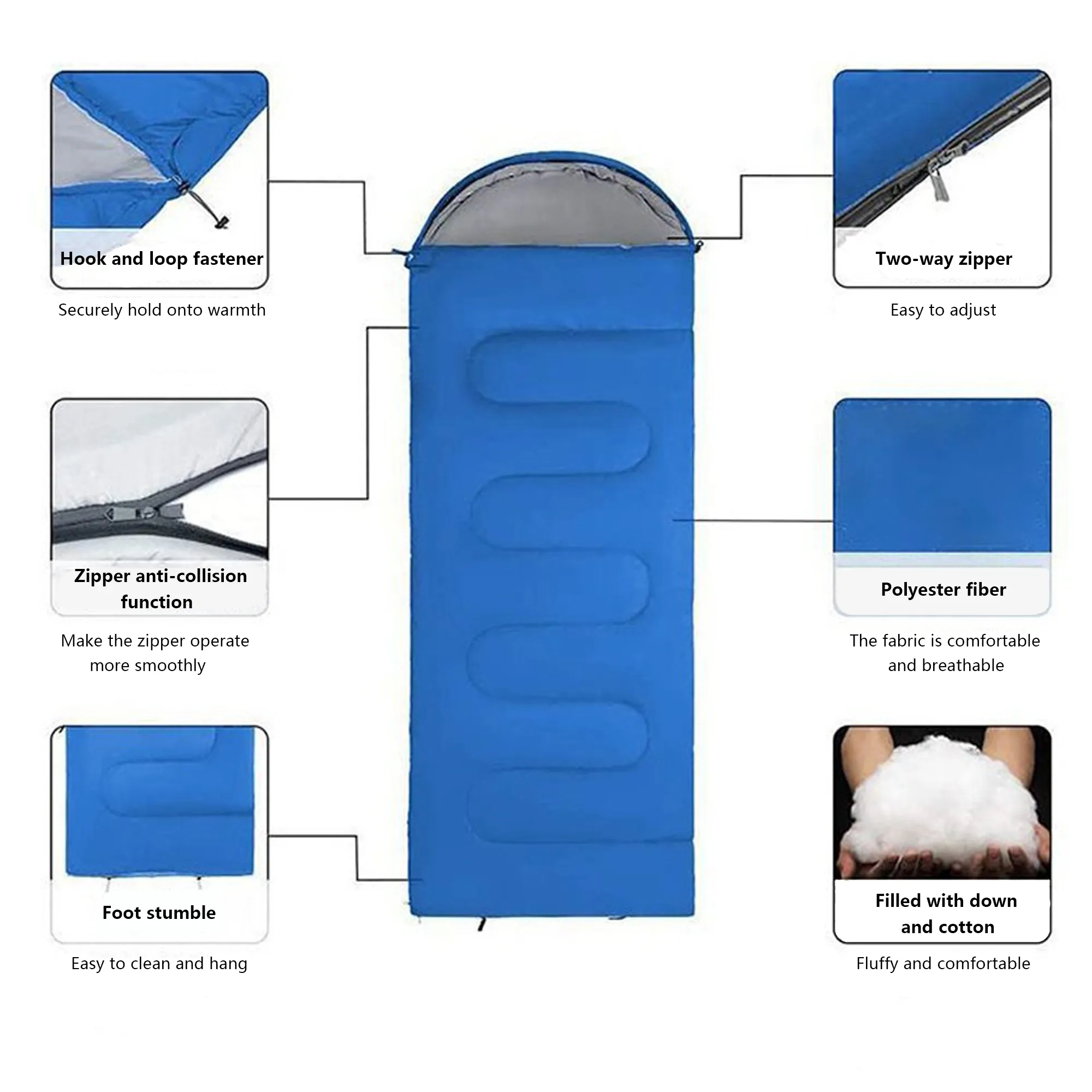Winter Portable Sleeping Bag For Adults Machine Washable 8