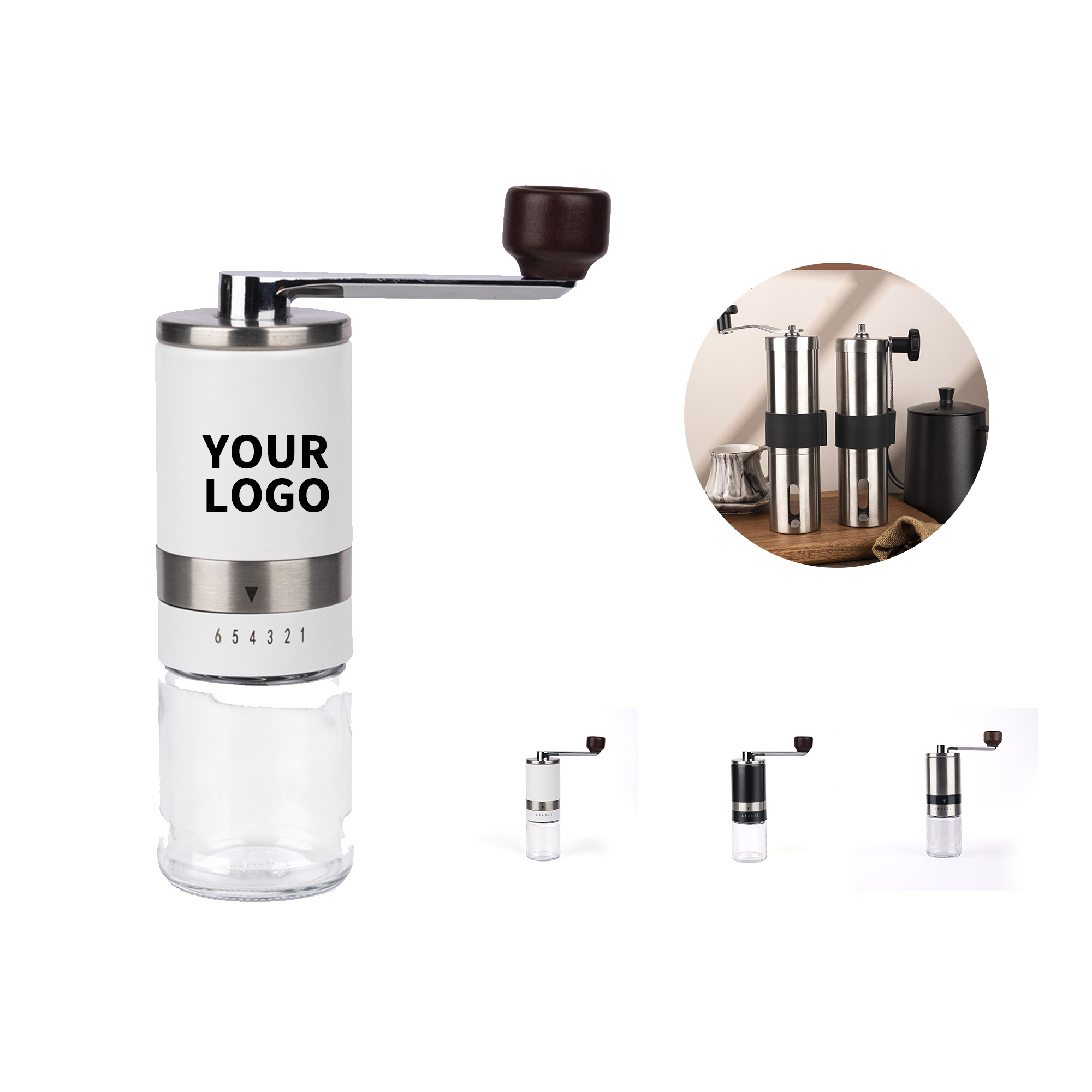 Manual Coffee Burr Grinder With Adjustable Setting 4