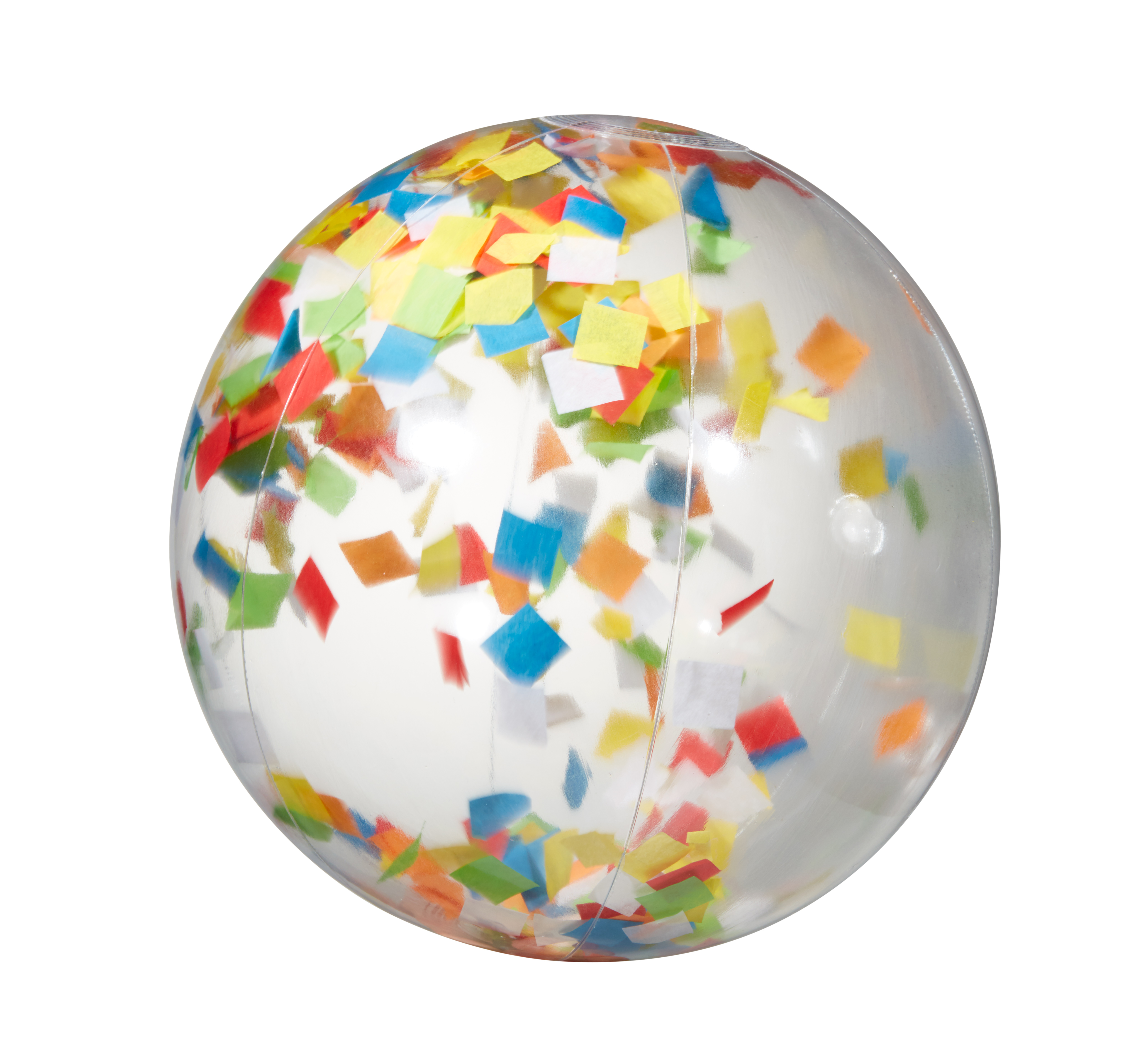 16" Multi Color Confetti Filled Round Clear Beach Ball 3