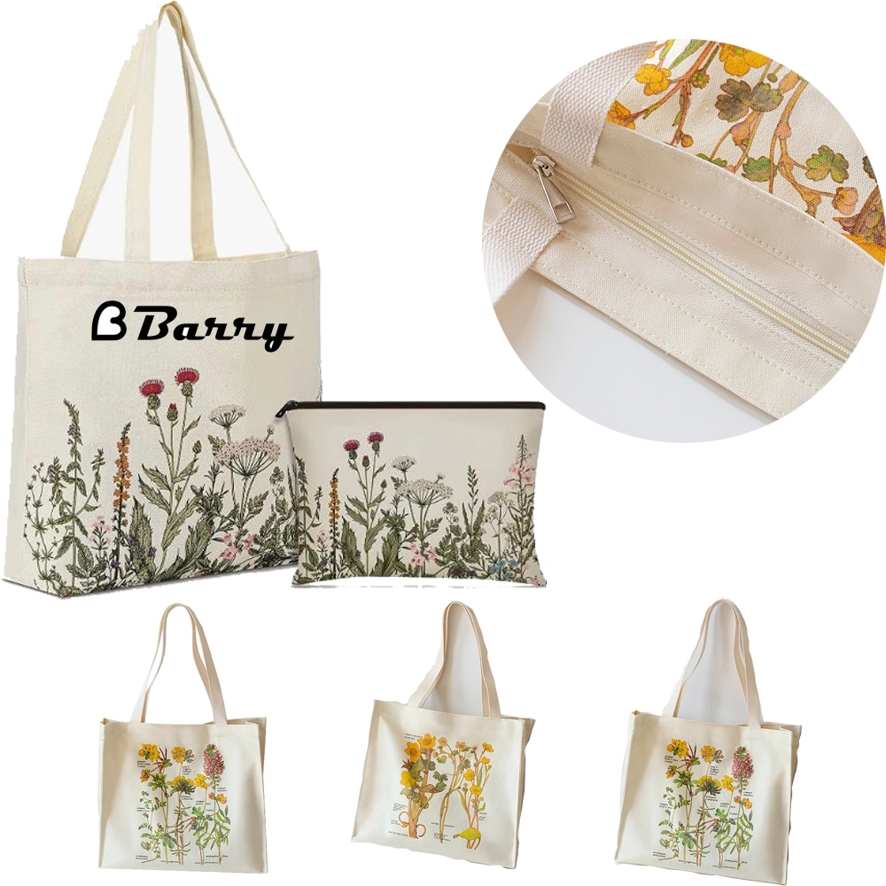 Canvas Bag With Zipper, custom tote bag with logo imprint 1