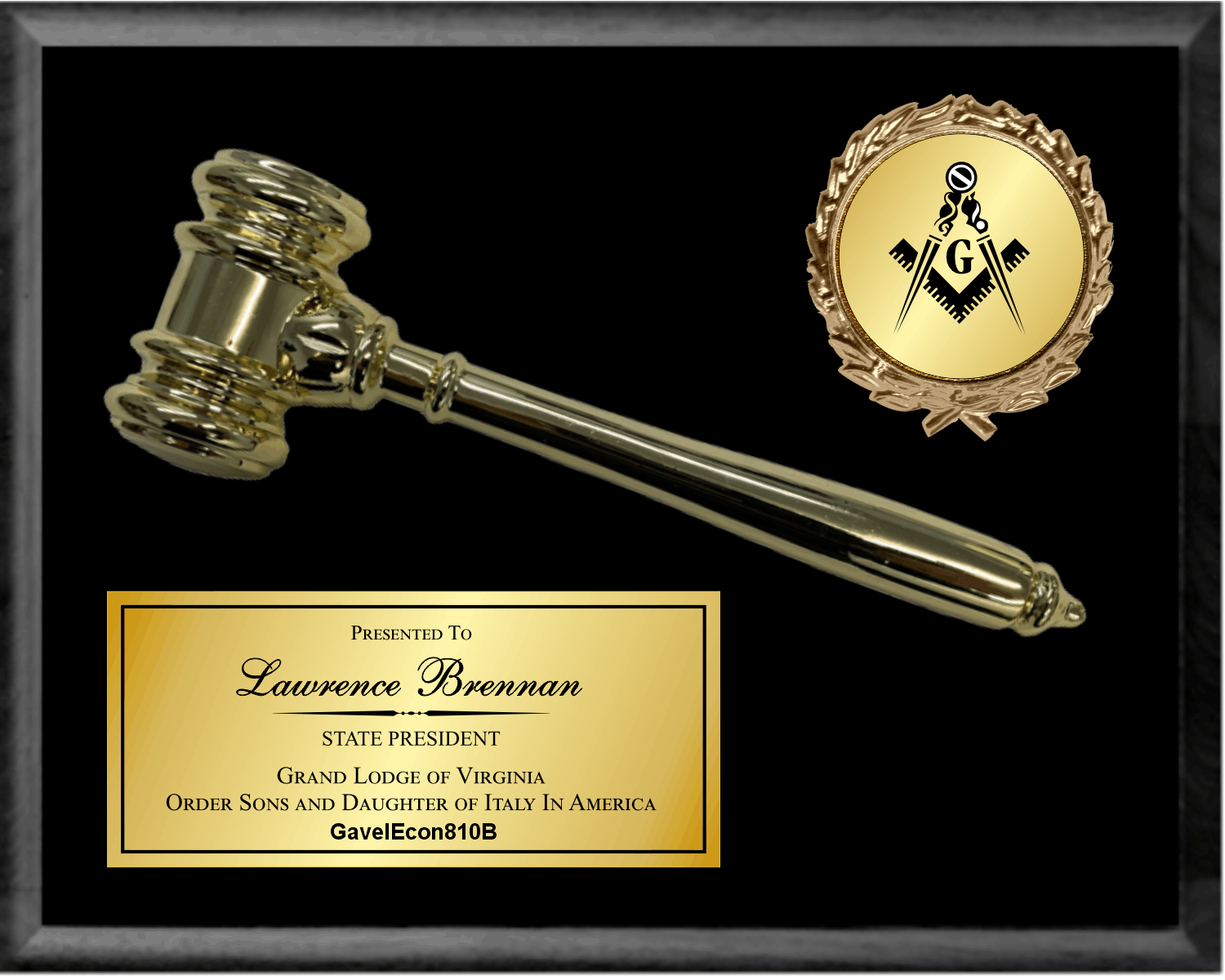Economy Gavel Plaque - 2