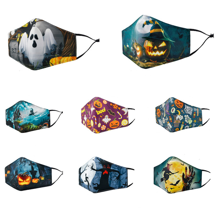 Face Mask 2-Ply Fabric with Filter Pocket Halloween 5