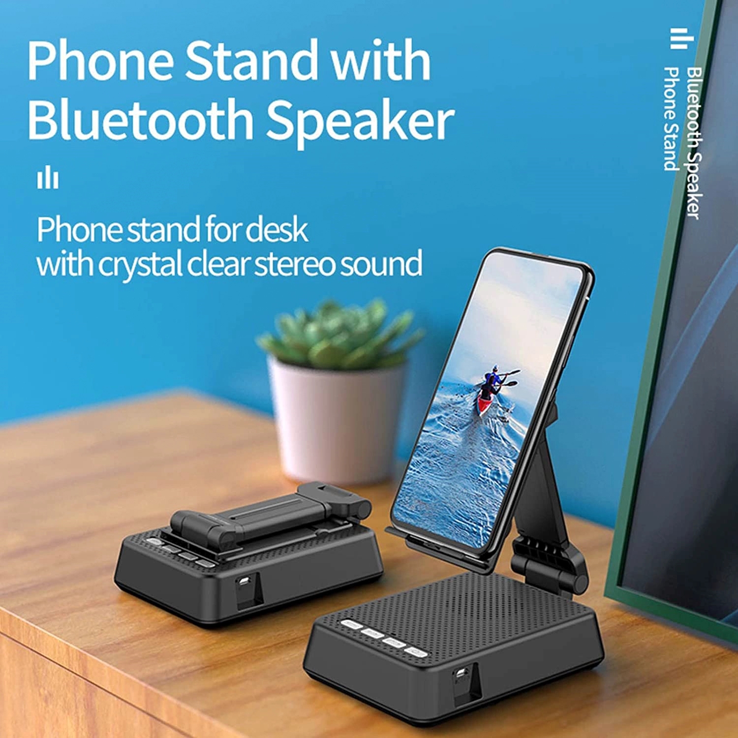 Phone Holder With Wireless Bluetooth Speaker 3