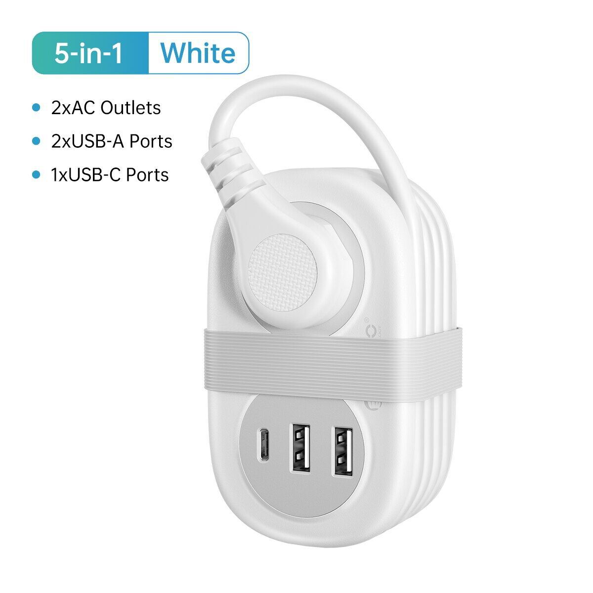 USB Portable and Stowable Travel Power Strip 1