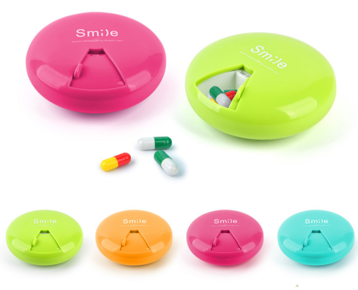 Round Shaped 7 Compartments Rotate Pill Box 2