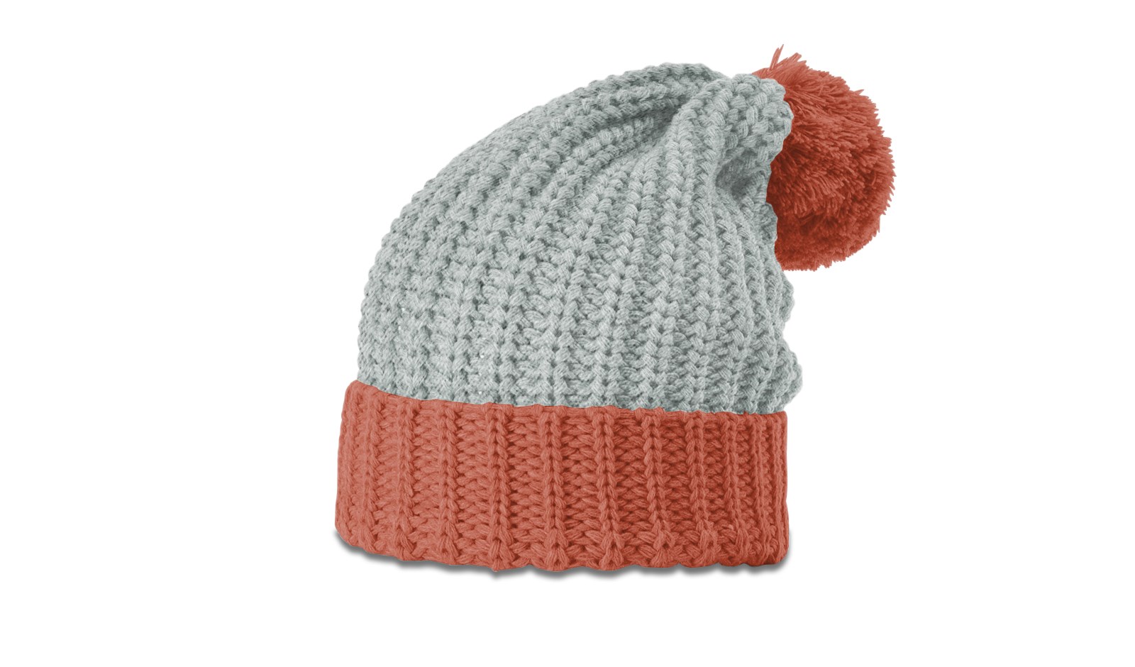  Chunk Cable Beanie with Cuff & Pom 1