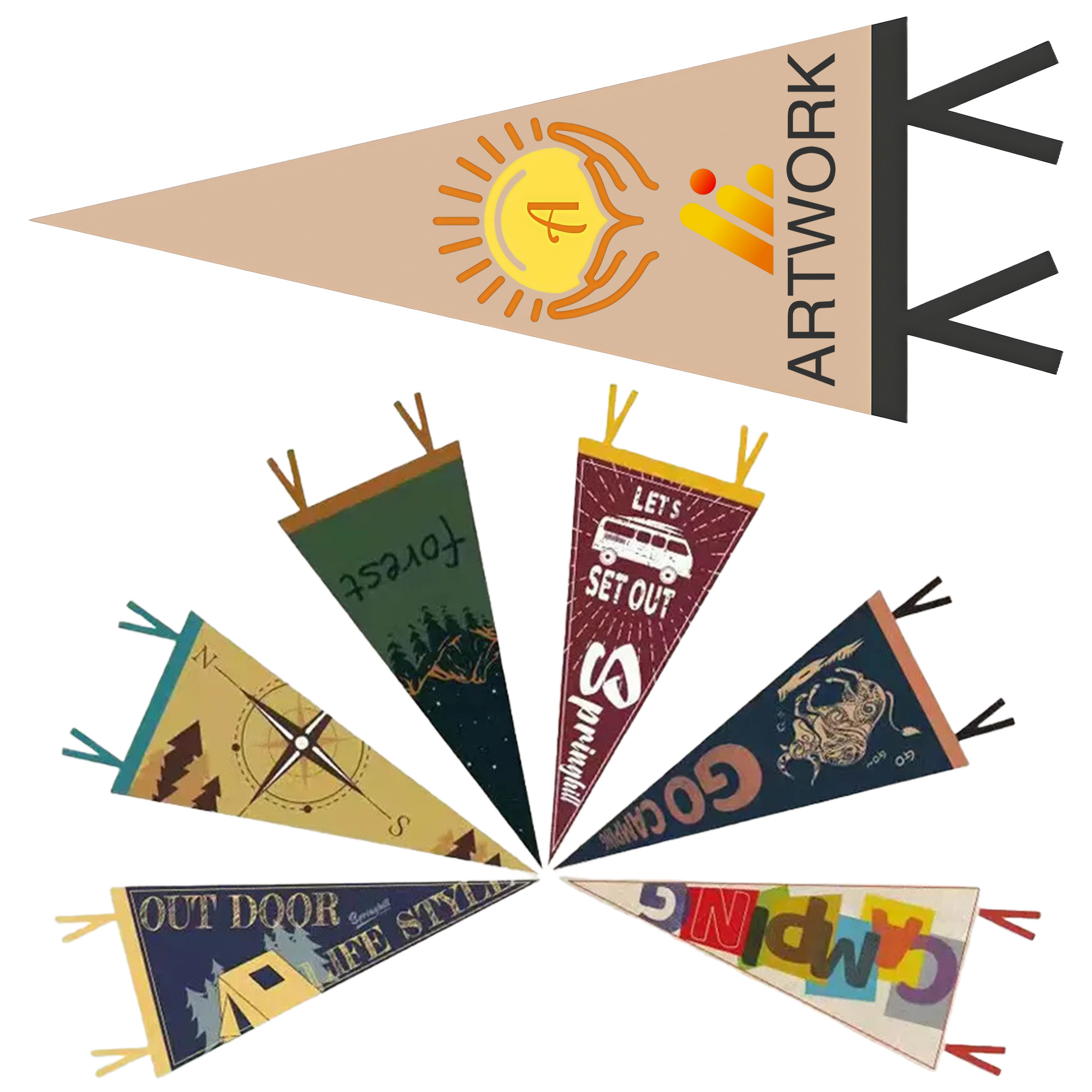 Party Decor Banner Felt Flag 6