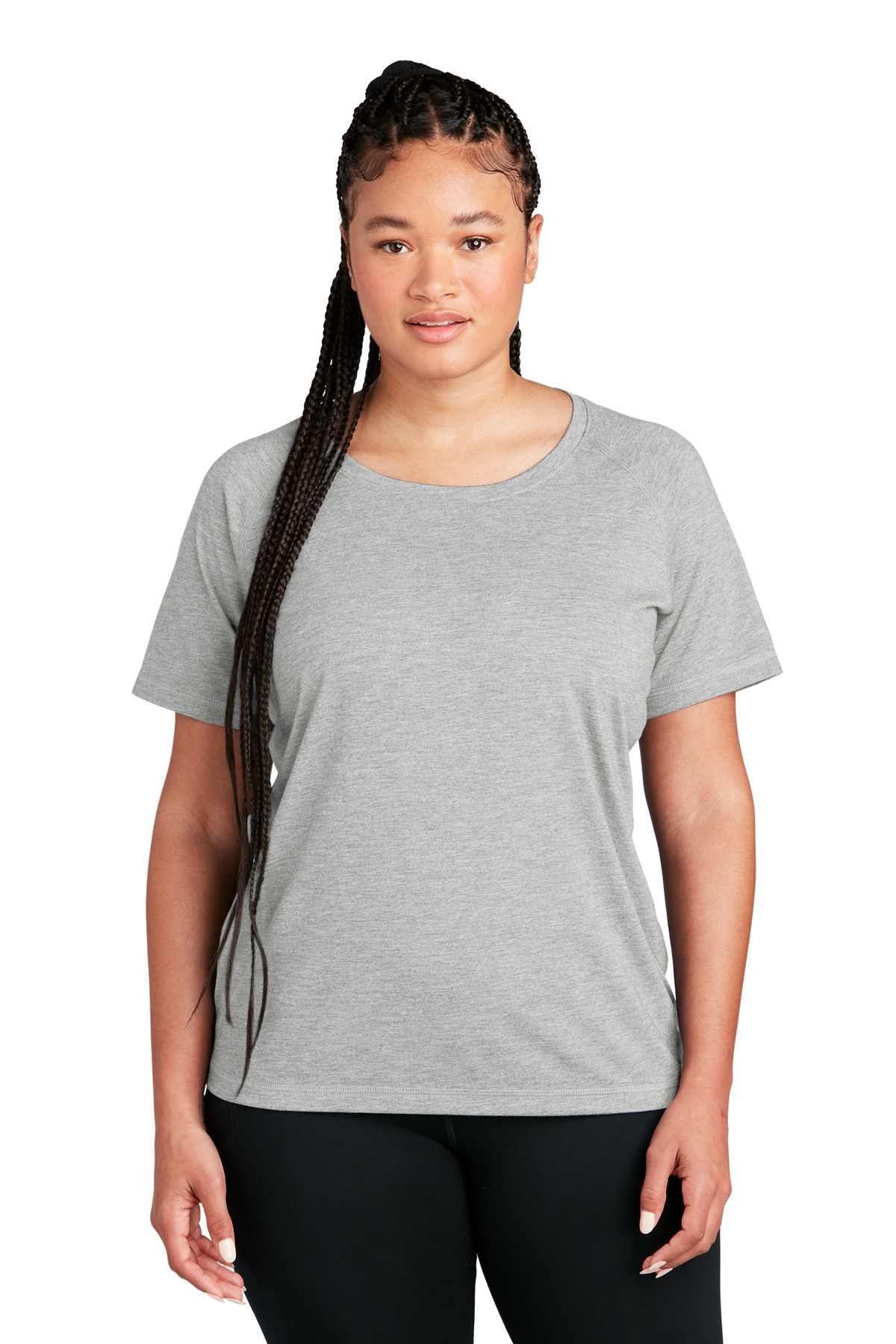 Sport-Tek Women's PosiCharge Tri-Blend Wicking Scoop Neck Raglan Tee. LST400 50