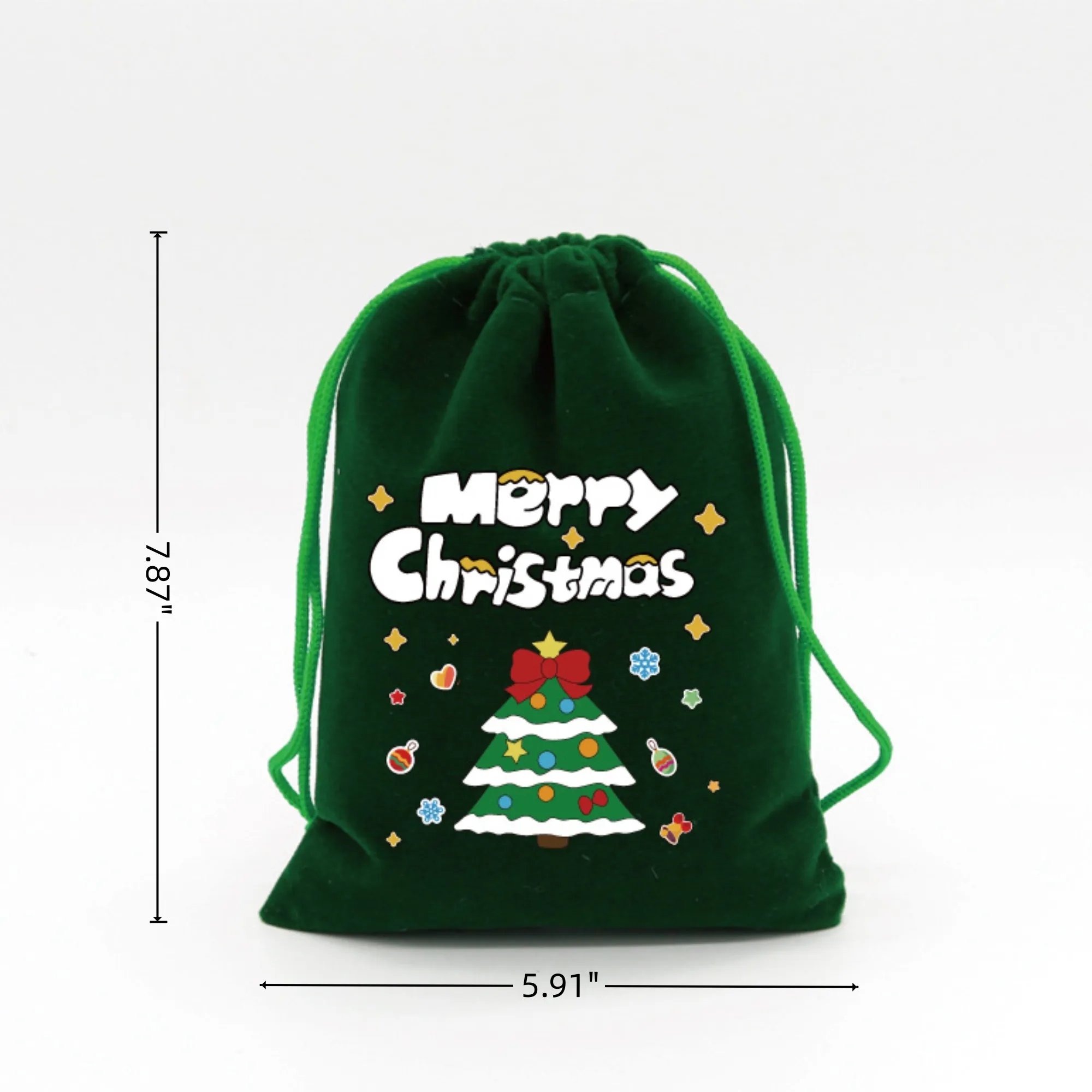 Christmas Treat Bag Velvet Drawstring Gift Favor Pouch 3