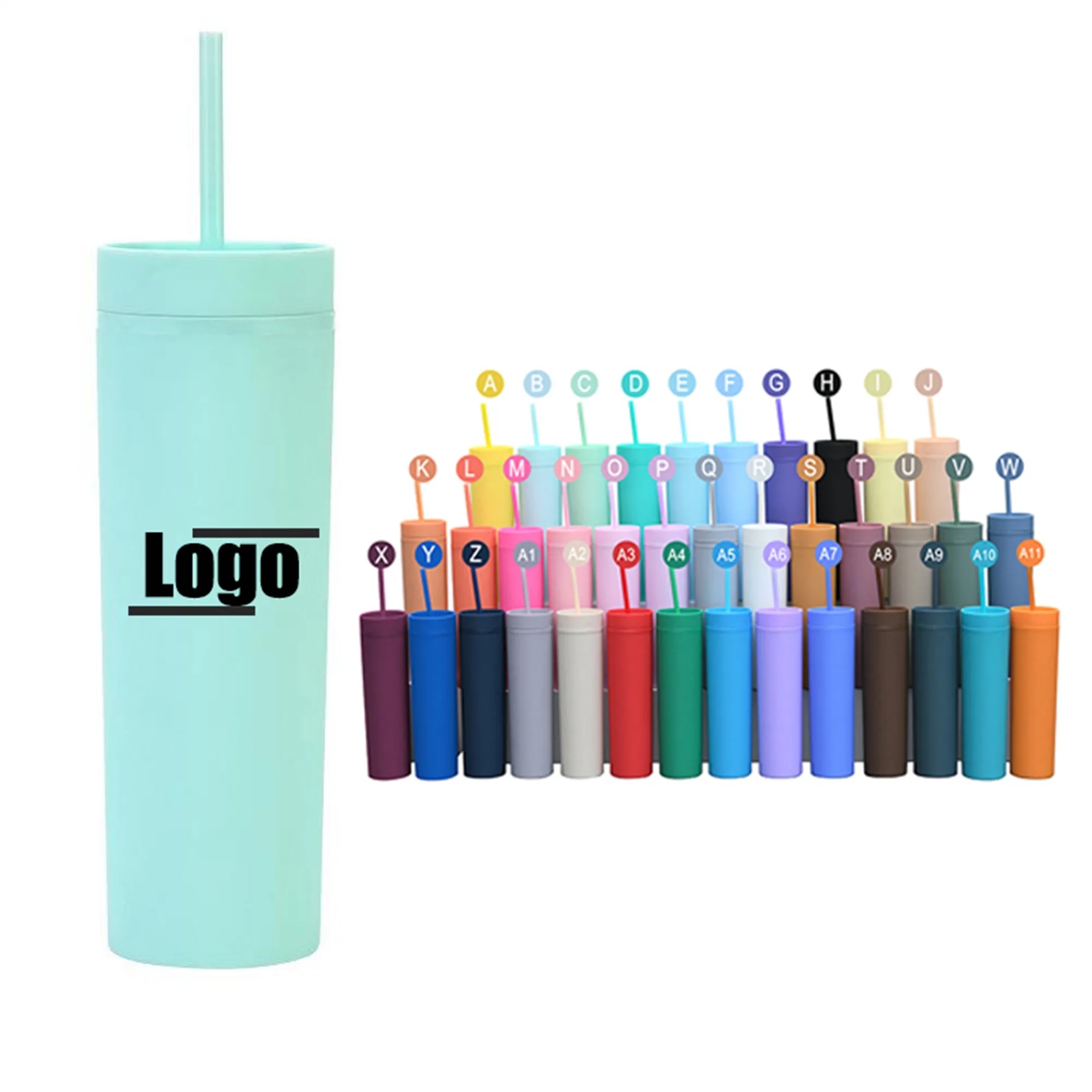BPA Free Matte 16oz Double Wall Acrylic Plastic Tumbler 5