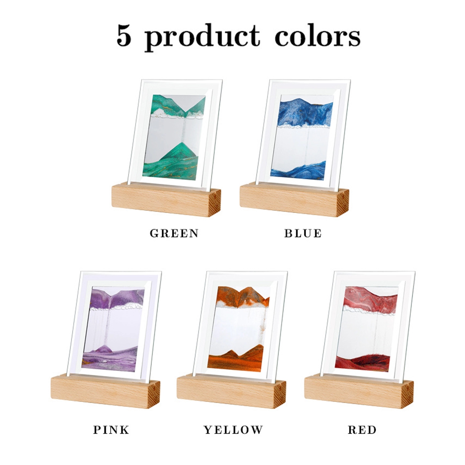 3D Landscape Frame Sandglass Table decoration with LED Light 4