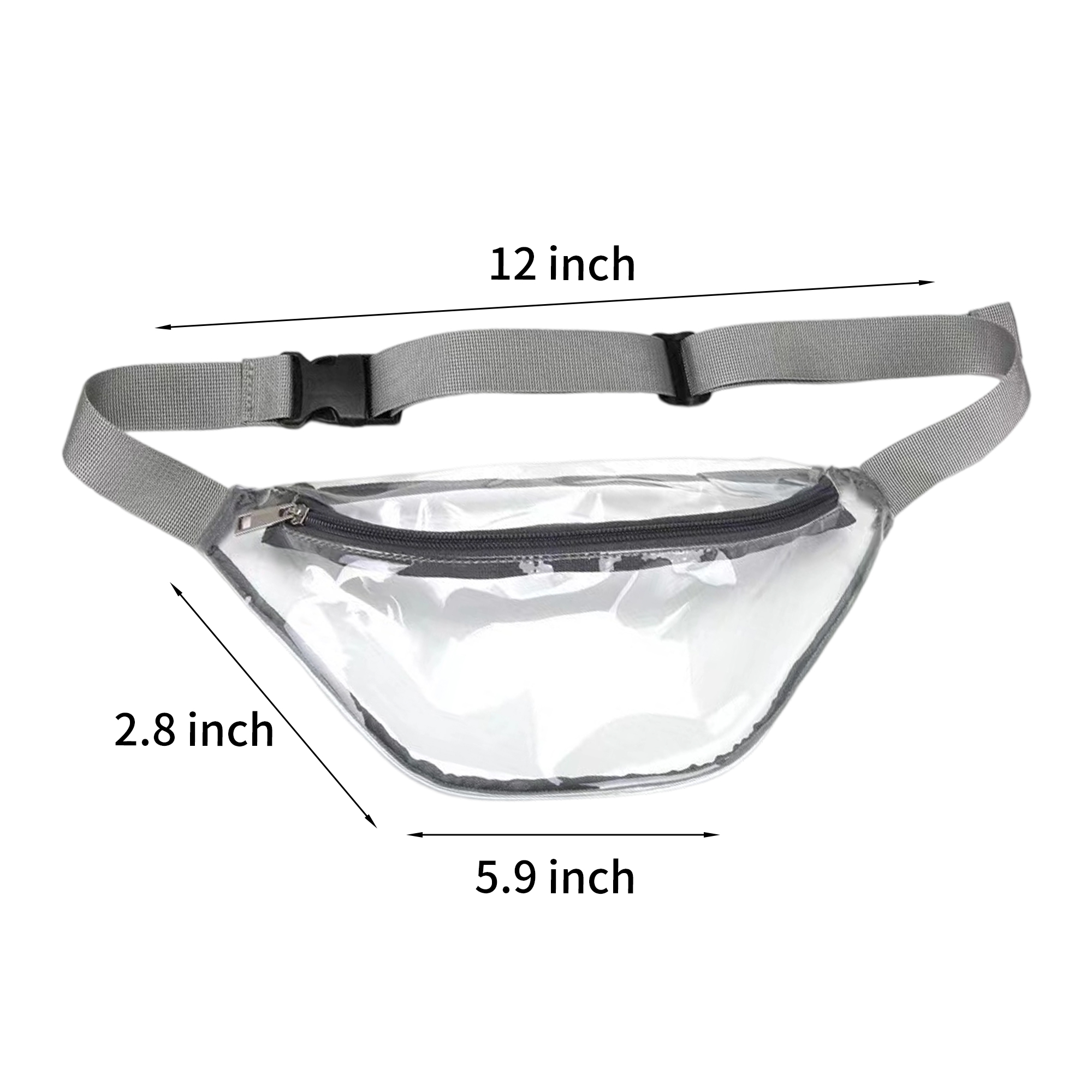Transparent PVC Waist Pack Stadium Compliant 12" 8