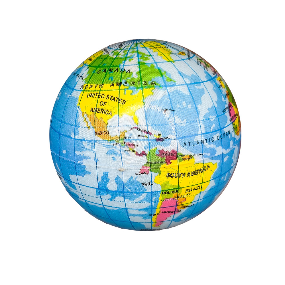 Printed Globe PU Ball 3” 3