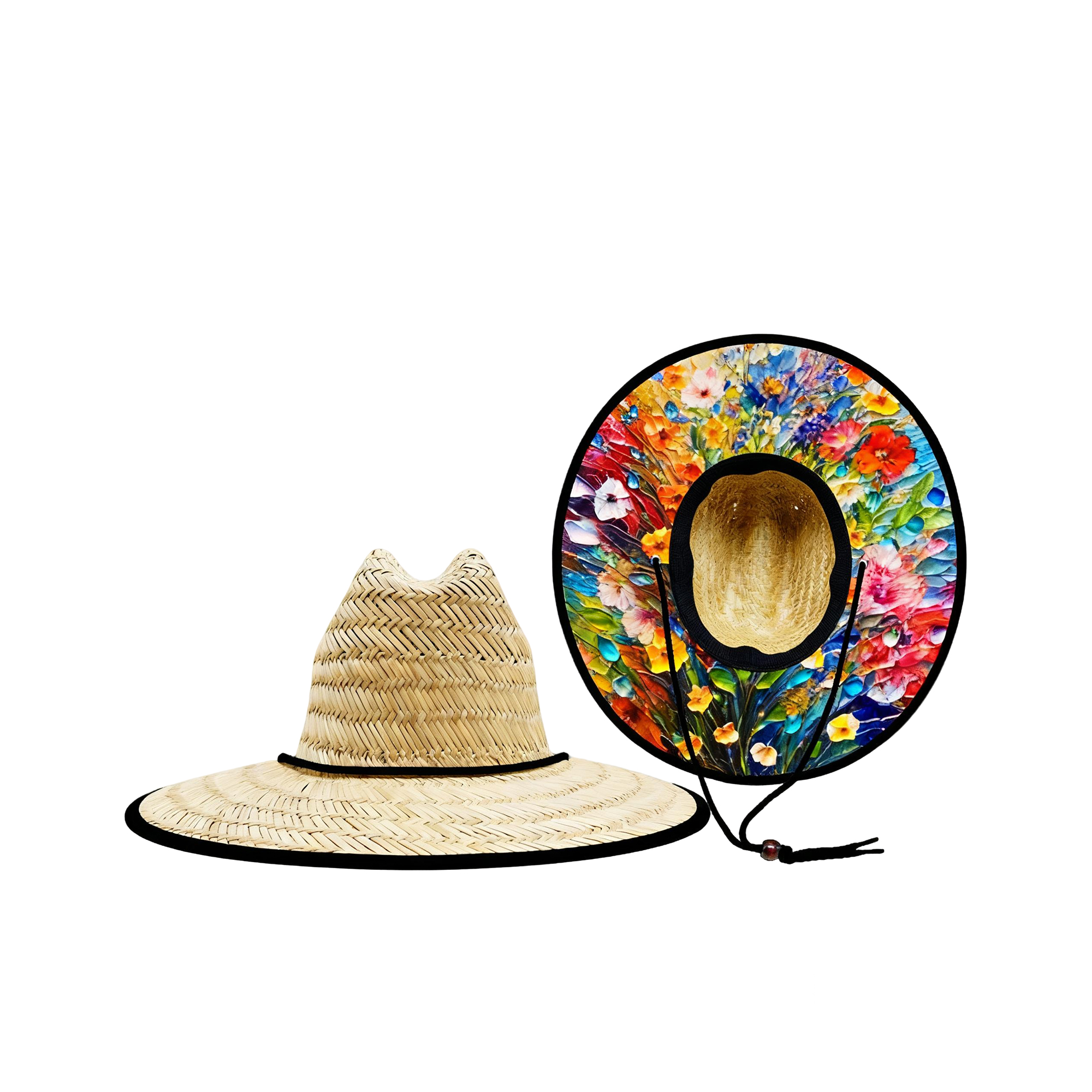 Wide Brim Straw Sun Hat With Adjustable Cord 4