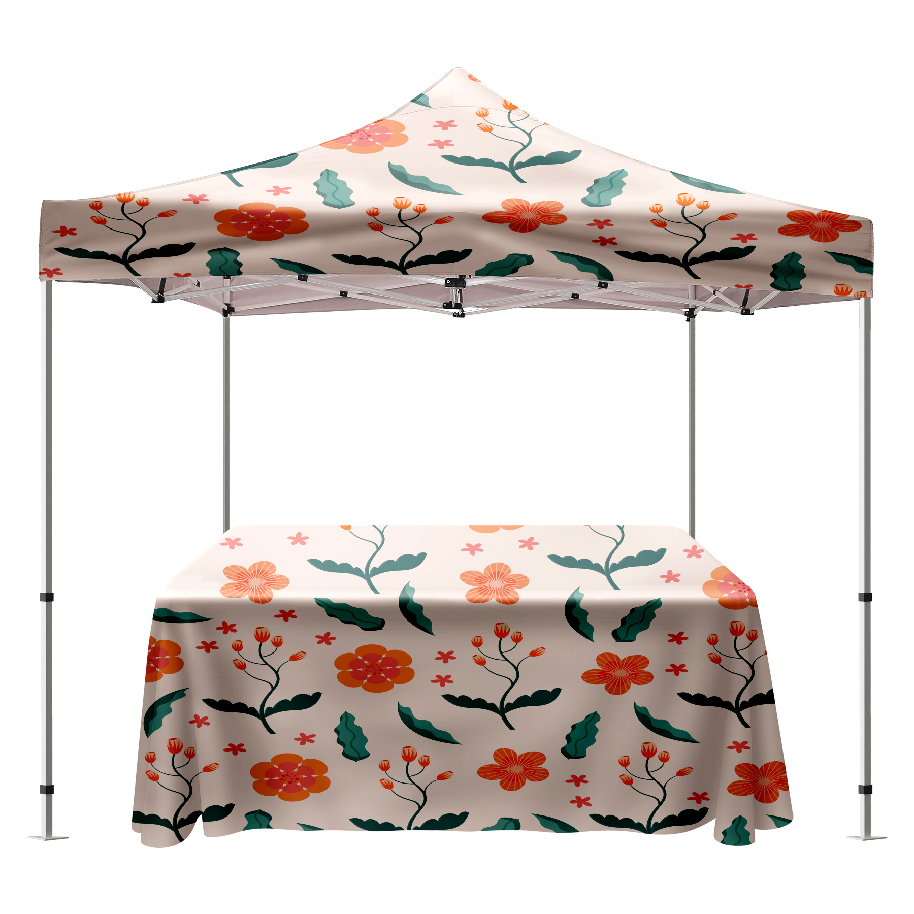 10' x 10' Advertising Canopy Tent With 6' Sublimated Table Cover Set 1
